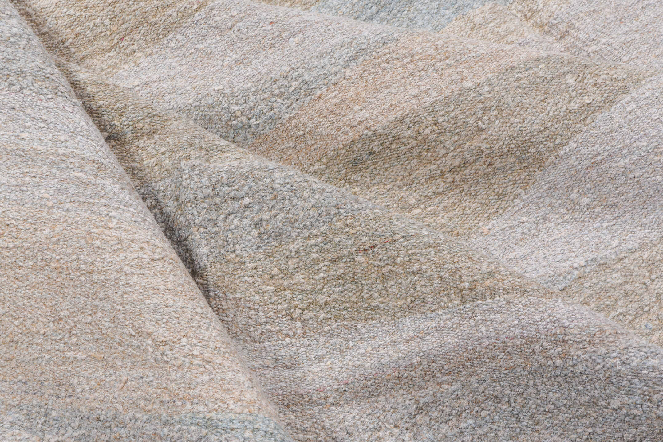9' x 14' one-of-a-kind handmade vintage Kilim large size rug. Color palette: ivory, pale blue, beige, taupe, light blue