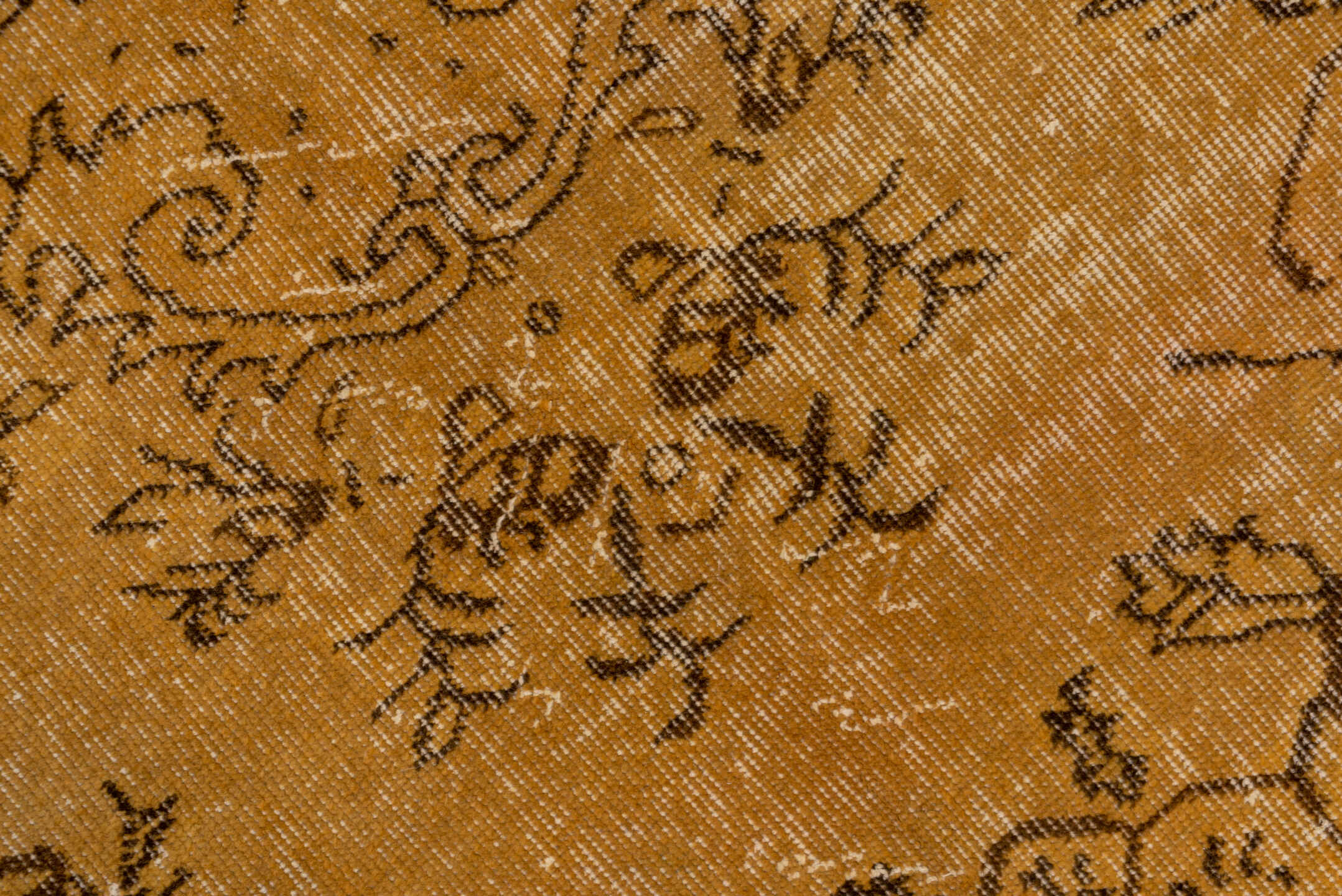 6' x 9' one-of-a-kind handmade vintage Overdyed medium size rug. Color palette: camel, brown, espresso, taupe, ivory, beige