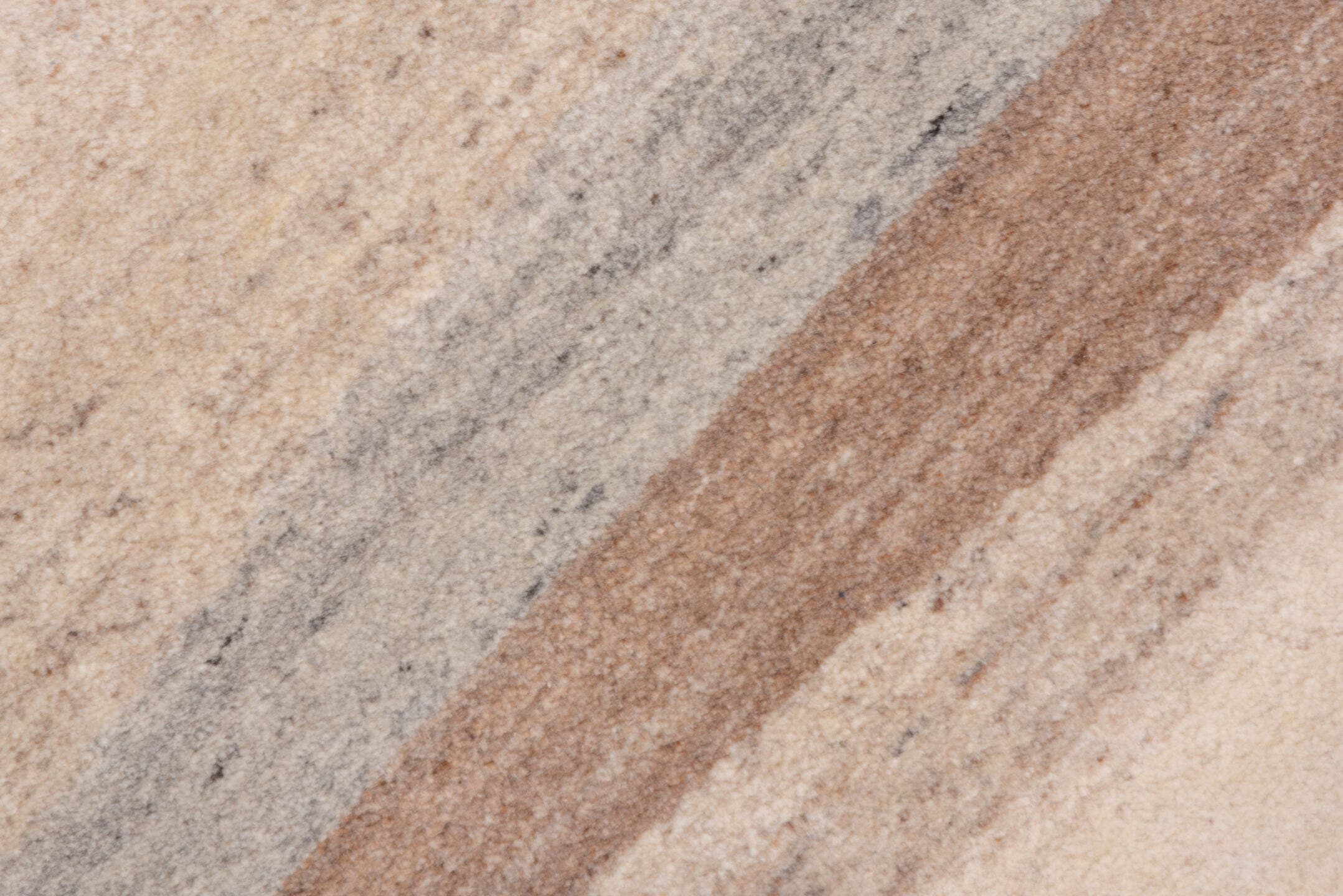4' x 6' one-of-a-kind handmade vintage Ocean small size rug. Color palette: ivory, taupe, camel, gray, beige
