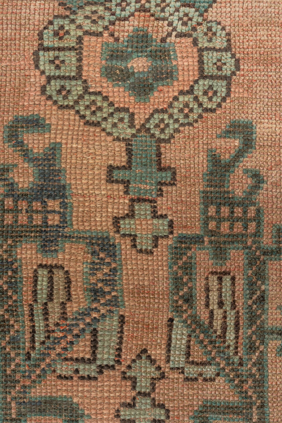 13' x 23' one-of-a-kind handmade vintage Oushak oversize rug. Color palette: taupe, dusty rose, teal, charcoal, brown, sage