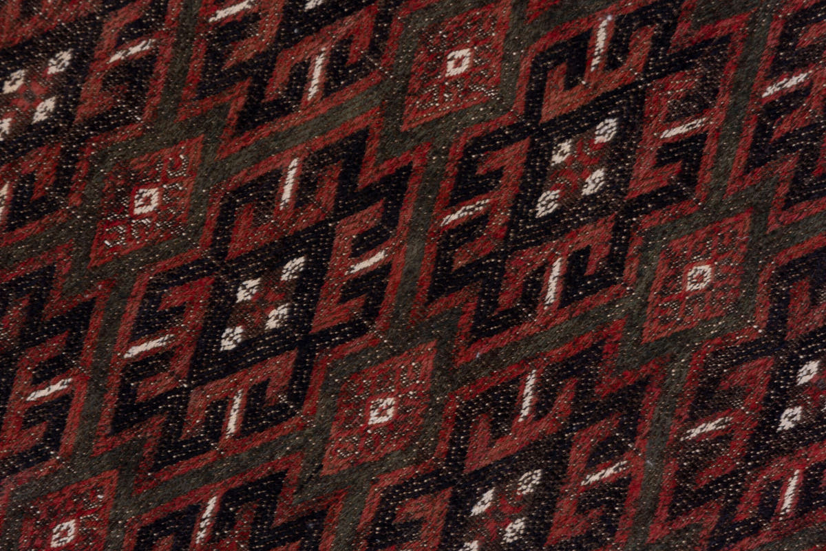 6' x 11' one-of-a-kind handmade vintage Kilim large size rug. Color palette: burgundy, brown, charcoal, ivory, rust, taupe