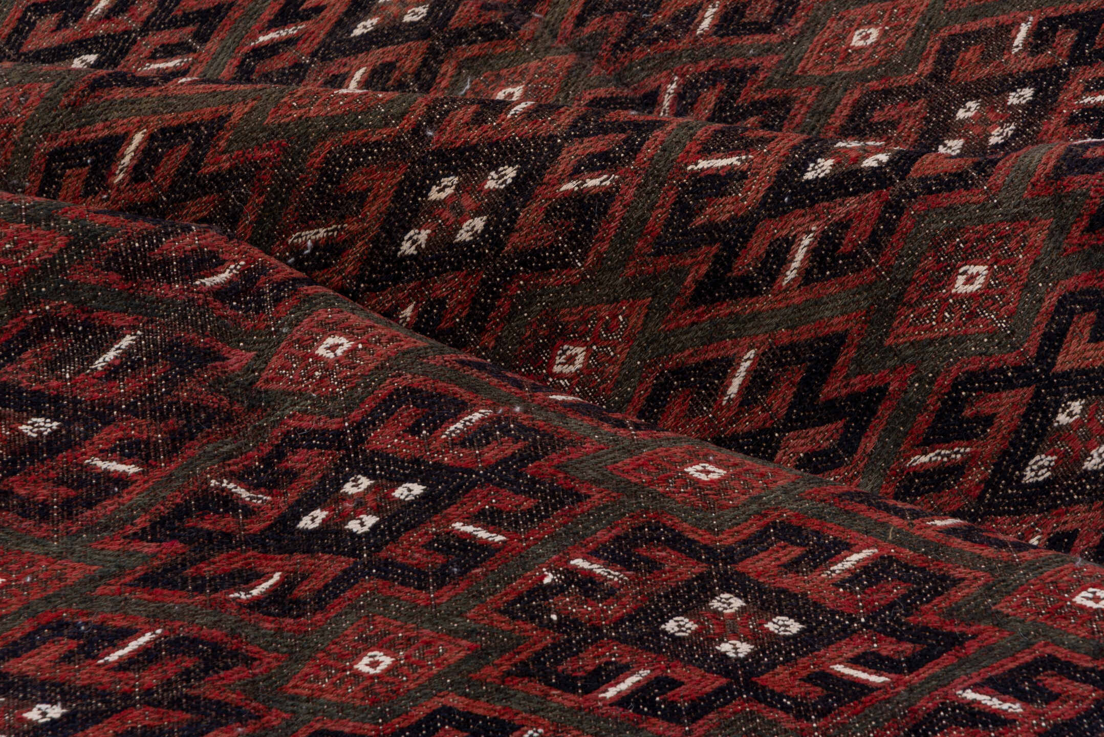 6' x 11' one-of-a-kind handmade vintage Kilim large size rug. Color palette: burgundy, brown, charcoal, ivory, rust, taupe