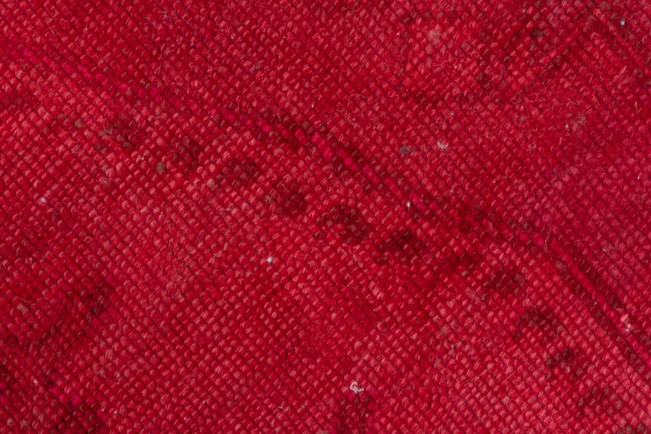 8' x 9' one-of-a-kind handmade vintage Overdyed rug. Color palette: crimson, rose, burgundy, raspberry, pink, red