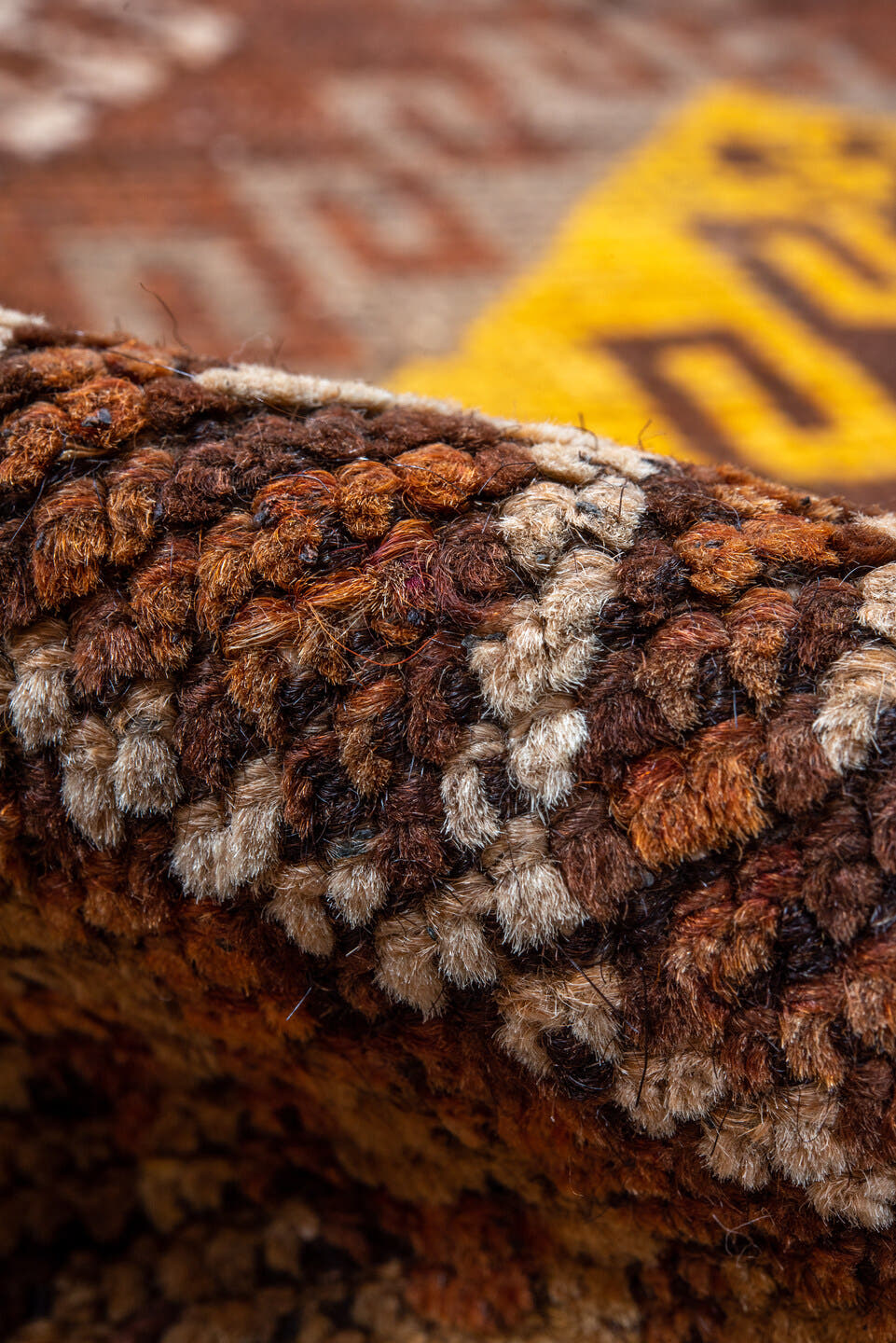 2' x 8' one-of-a-kind handmade vintage Oushak runner rug. Color palette: brown, rust, gold, taupe, camel, ivory, ochre