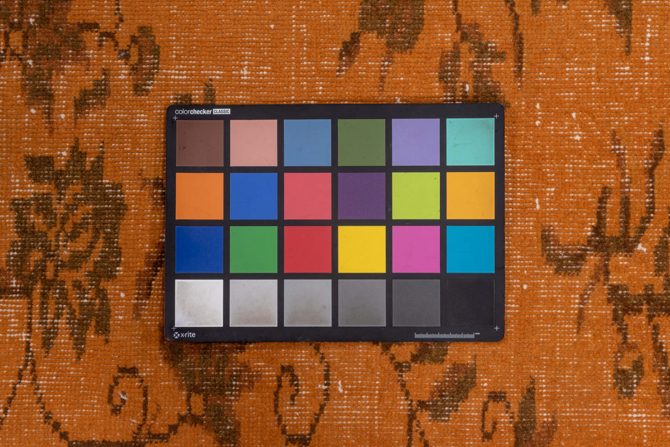 5' x 8' one-of-a-kind handmade vintage Overdyed medium size rug. Color palette: brown, off-white, orange, pink, saddle brown