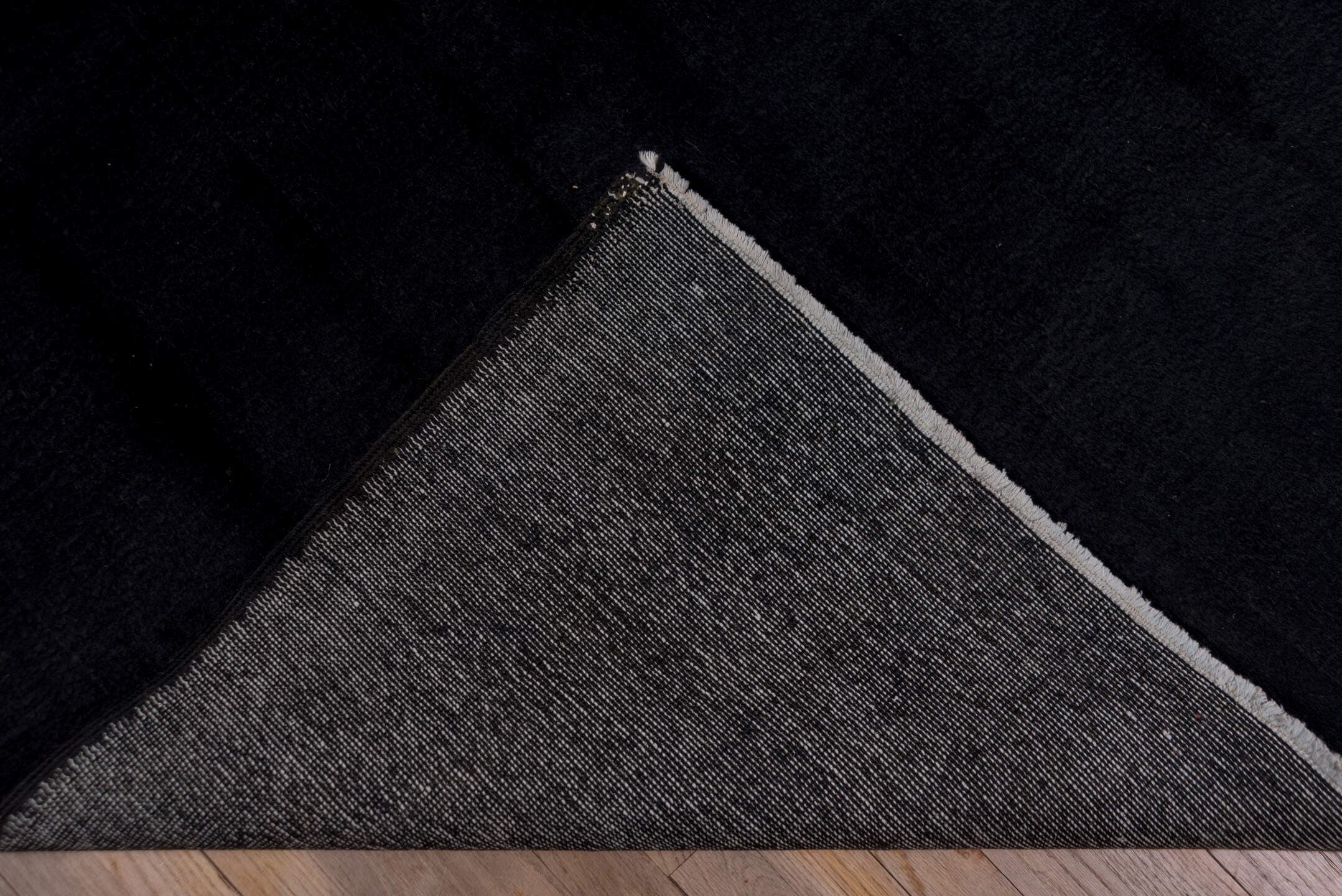 9' x 12' one-of-a-kind handmade vintage Overdyed large size rug. Color palette: charcoal, ebony, slate, gray, black