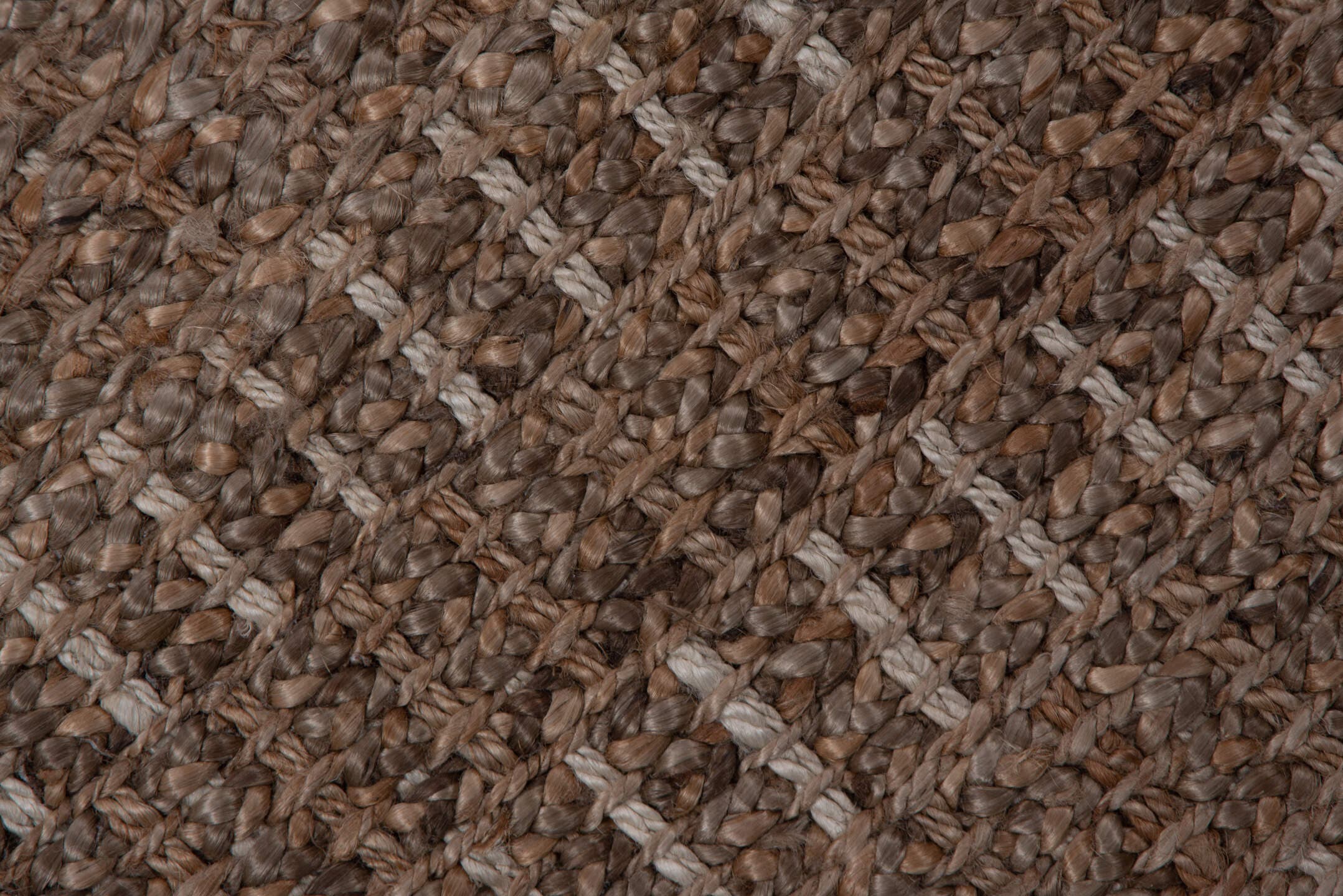 4' x 6' one-of-a-kind handmade vintage Sisal small size rug. Color palette: taupe, brown, camel, beige, gray