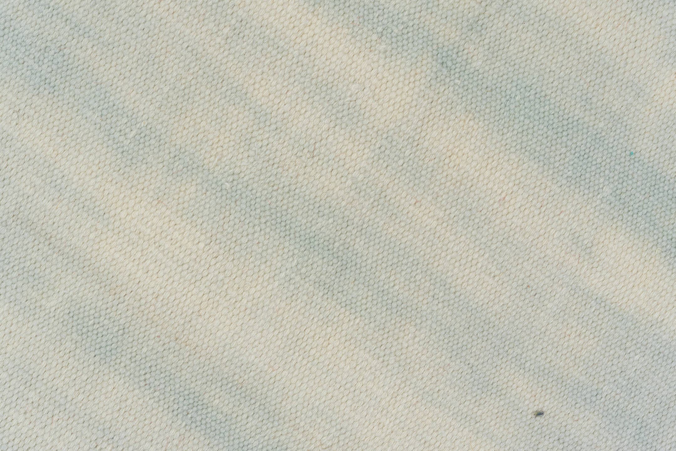 9' x 14' one-of-a-kind handmade antique Dhurrie large size rug. Color palette: ivory, pale blue, sky blue, light blue