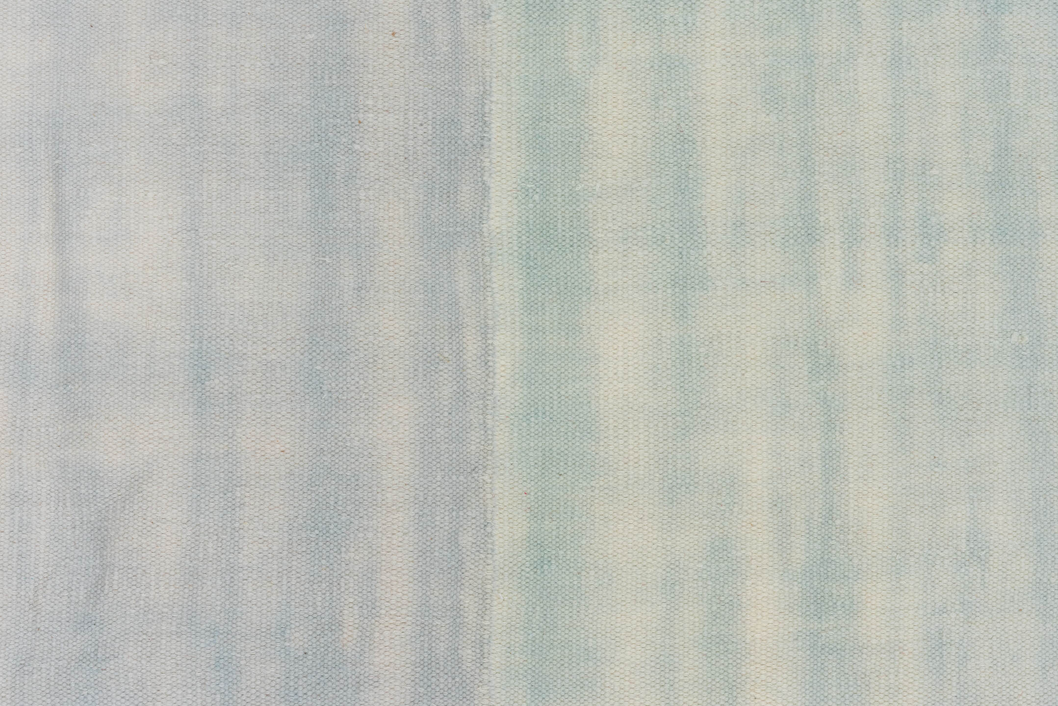 9' x 14' one-of-a-kind handmade antique Dhurrie large size rug. Color palette: ivory, pale blue, sky blue, light blue