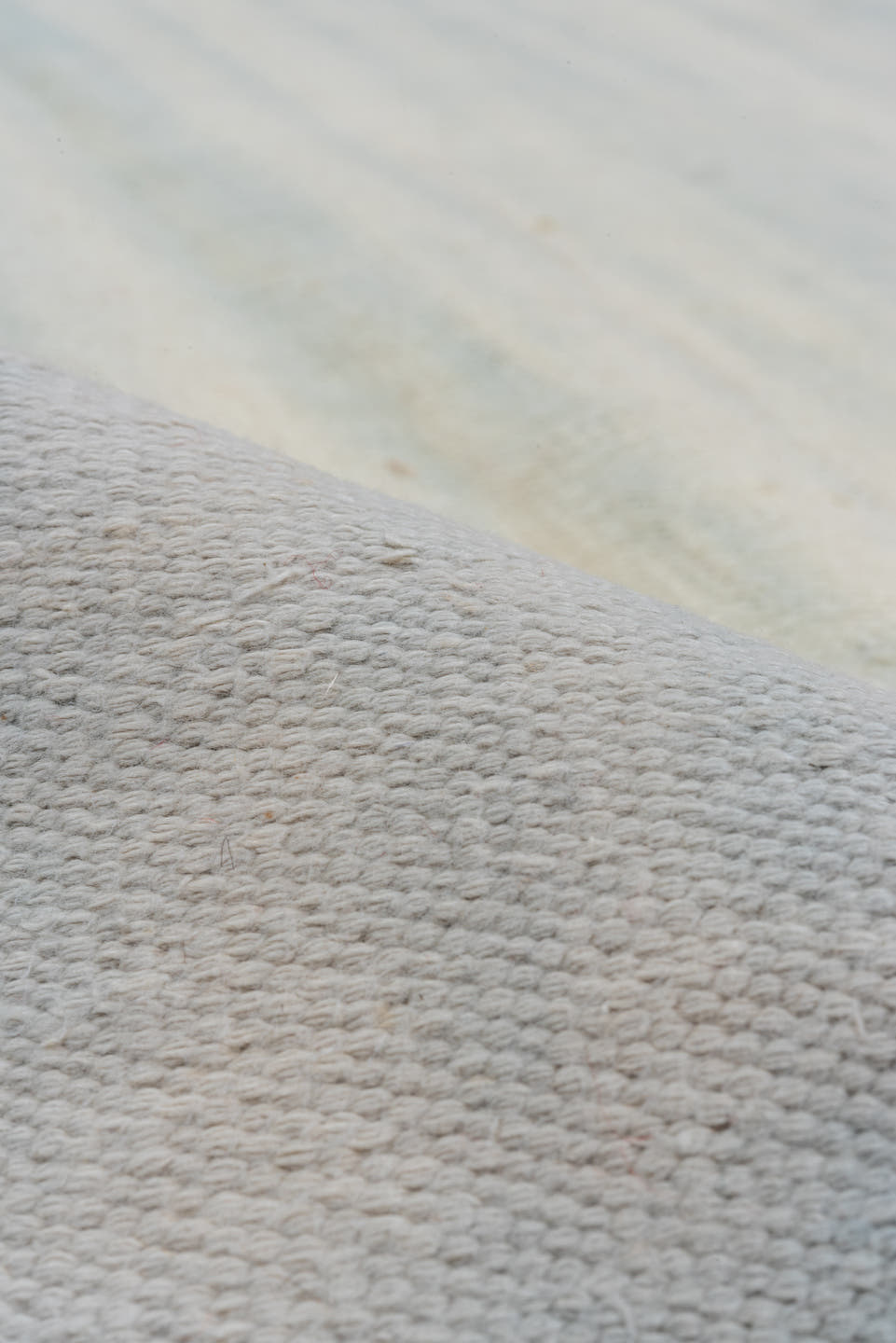 9' x 14' one-of-a-kind handmade antique Dhurrie large size rug. Color palette: ivory, pale blue, sky blue, light blue