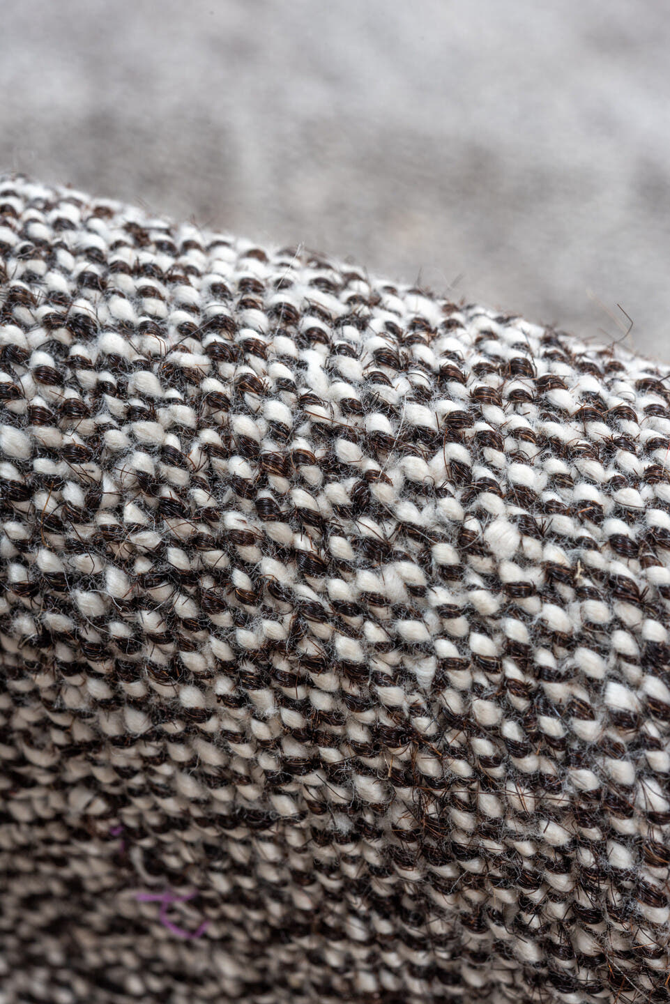 7' x 9' one-of-a-kind handmade antique Flatweave rug. Color palette: gray, charcoal, taupe, black, beige