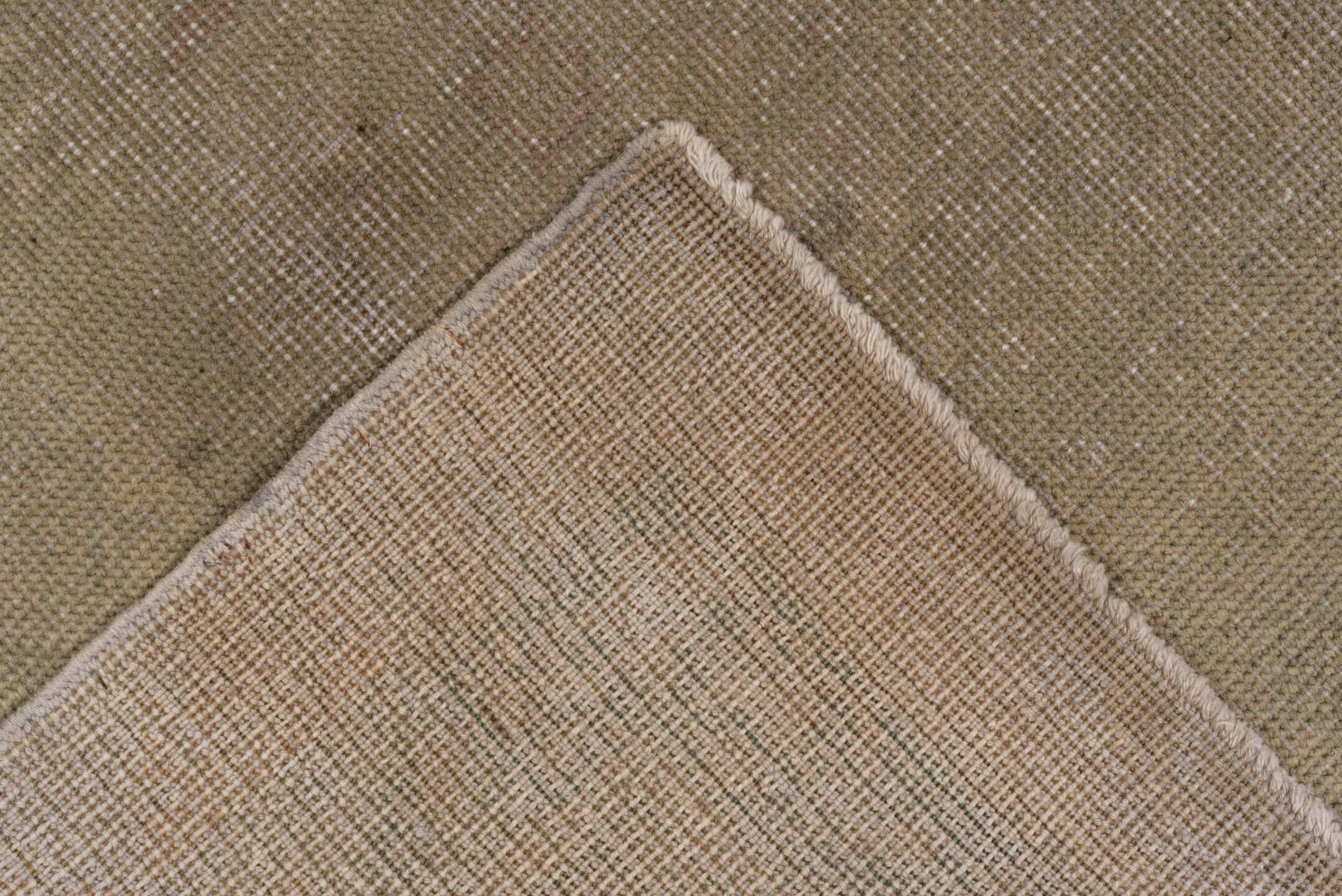 7' x 10' one-of-a-kind handmade vintage Oushak large size rug. Color palette: taupe, beige, sand, ivory, pale blue, greige