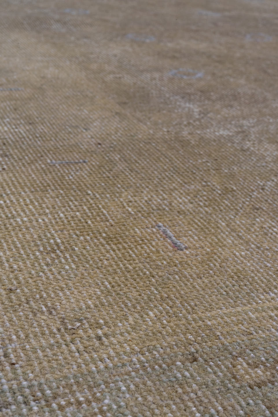 7' x 10' one-of-a-kind handmade vintage Oushak large size rug. Color palette: taupe, beige, sand, ivory, pale blue, greige