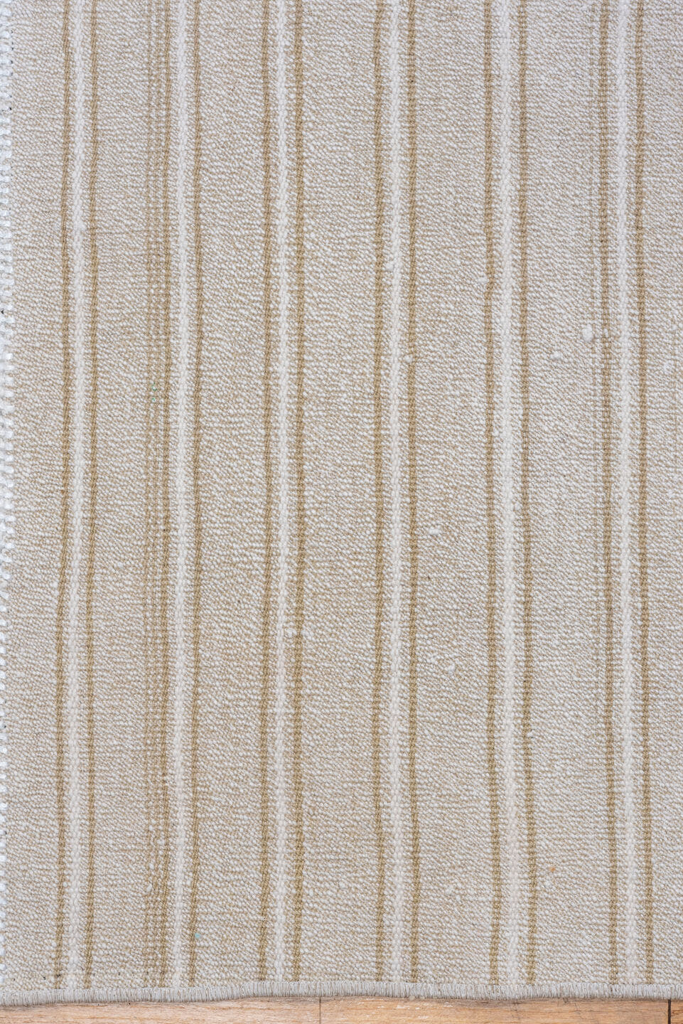 11' x 12' one-of-a-kind handmade antique Flatweave oversize rug. Color palette: ivory, beige, taupe, light brown, cream