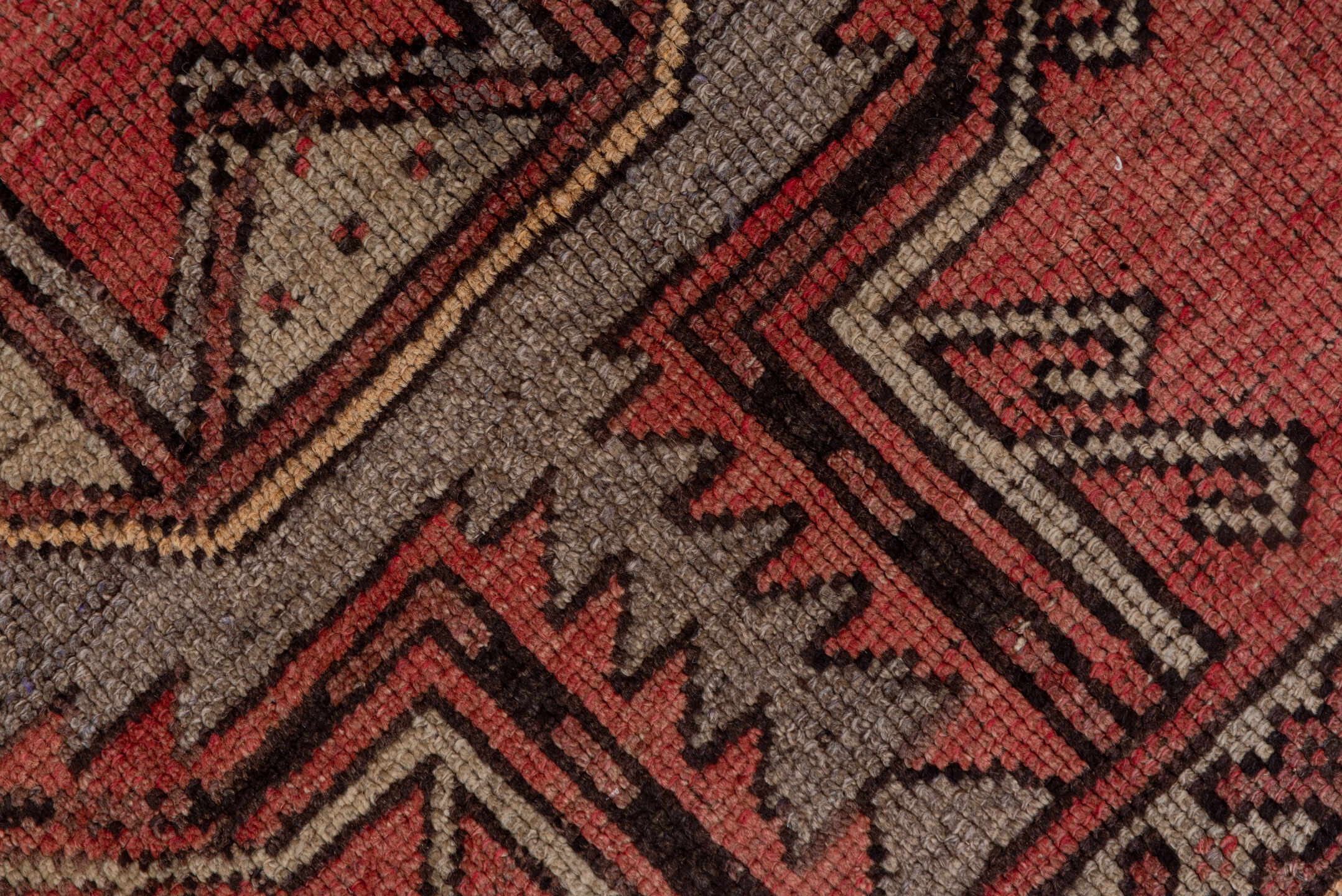 4' x 10' one-of-a-kind handmade vintage Oushak runner rug. Color palette: terra cotta, ivory, charcoal, rose, taupe