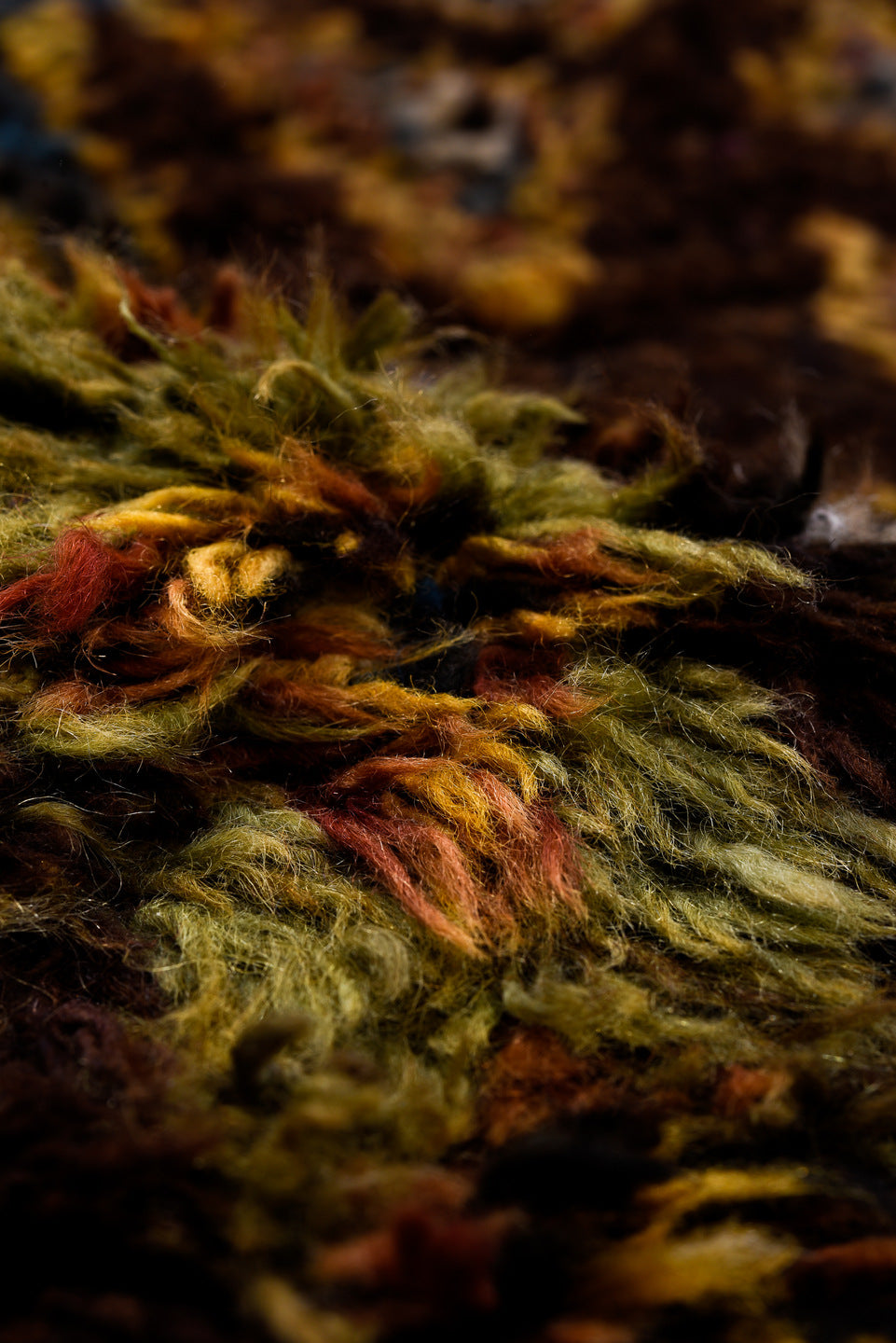 5' x 8' one-of-a-kind handmade vintage Ouzbek medium size rug. Color palette: black, blue, brown, gray, off-white, orange