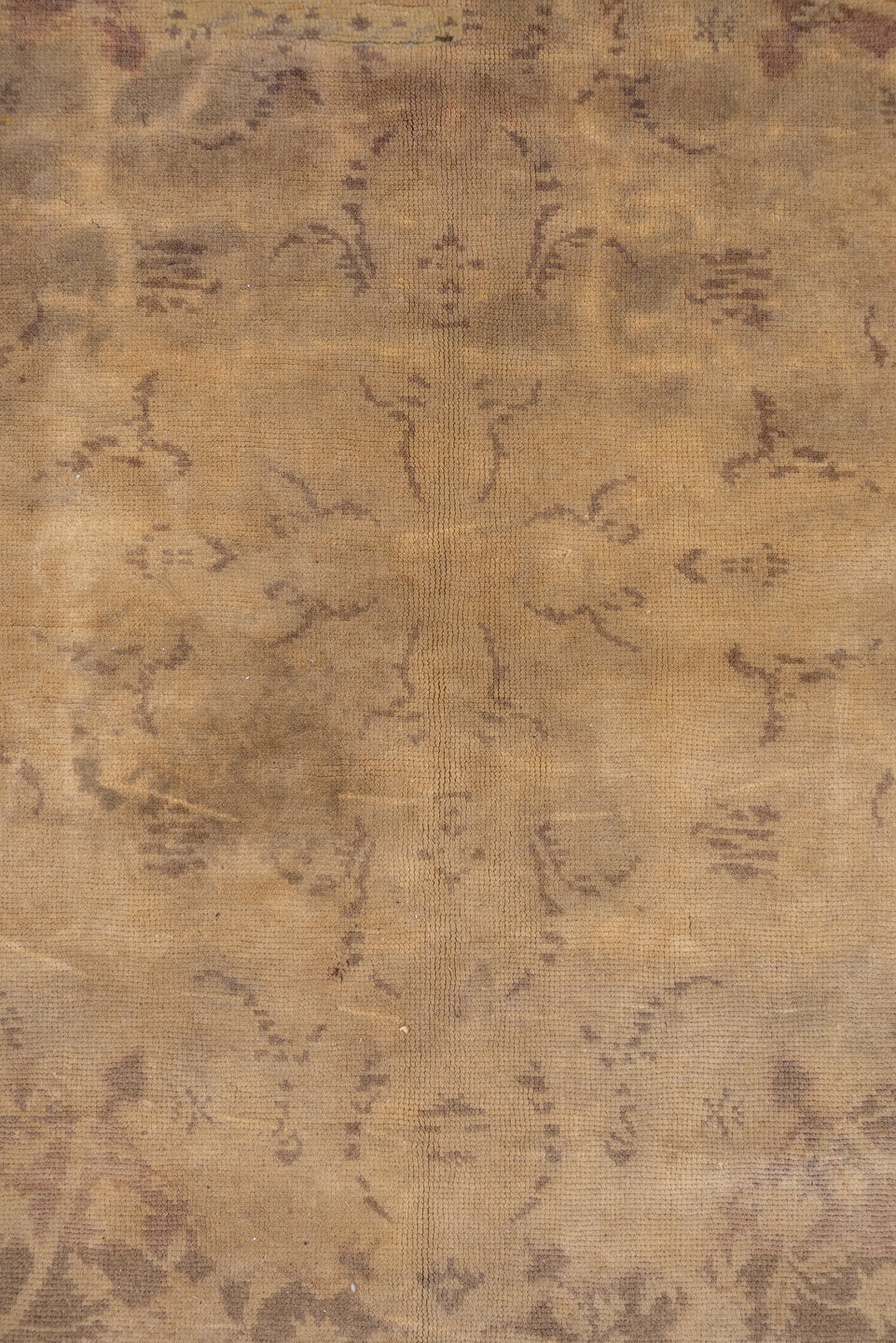 13' x 13' one-of-a-kind handmade antique Sivas oversize rug. Color palette: beige, taupe, camel, ivory, sand, peach, rose