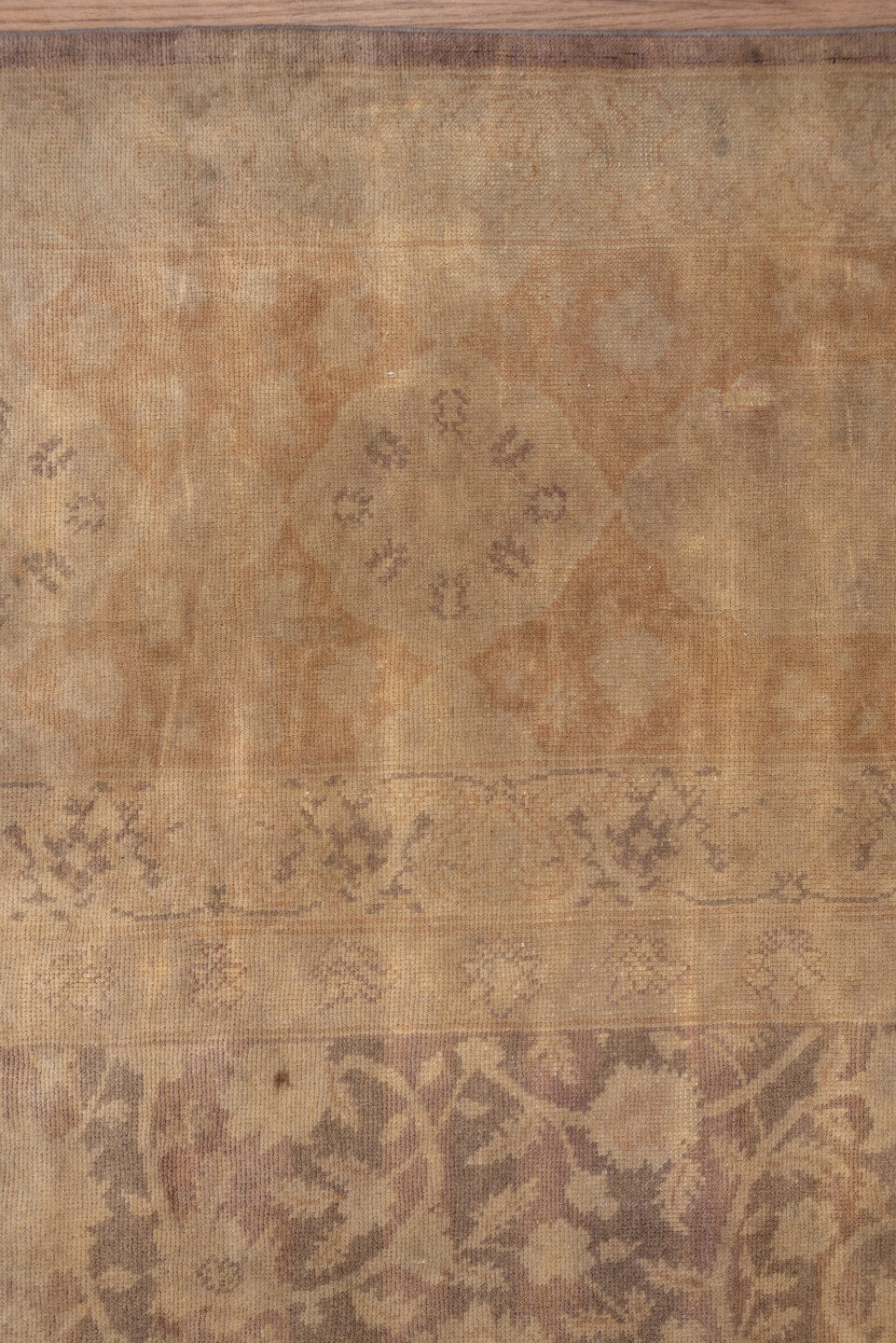 13' x 13' one-of-a-kind handmade antique Sivas oversize rug. Color palette: beige, taupe, camel, ivory, sand, peach, rose