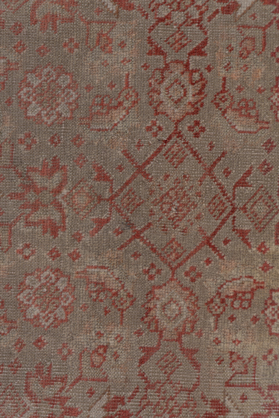 11' x 14' one-of-a-kind handmade antique Tabriz oversize rug. Color palette: rose, ivory, terra cotta, taupe, camel, sienna