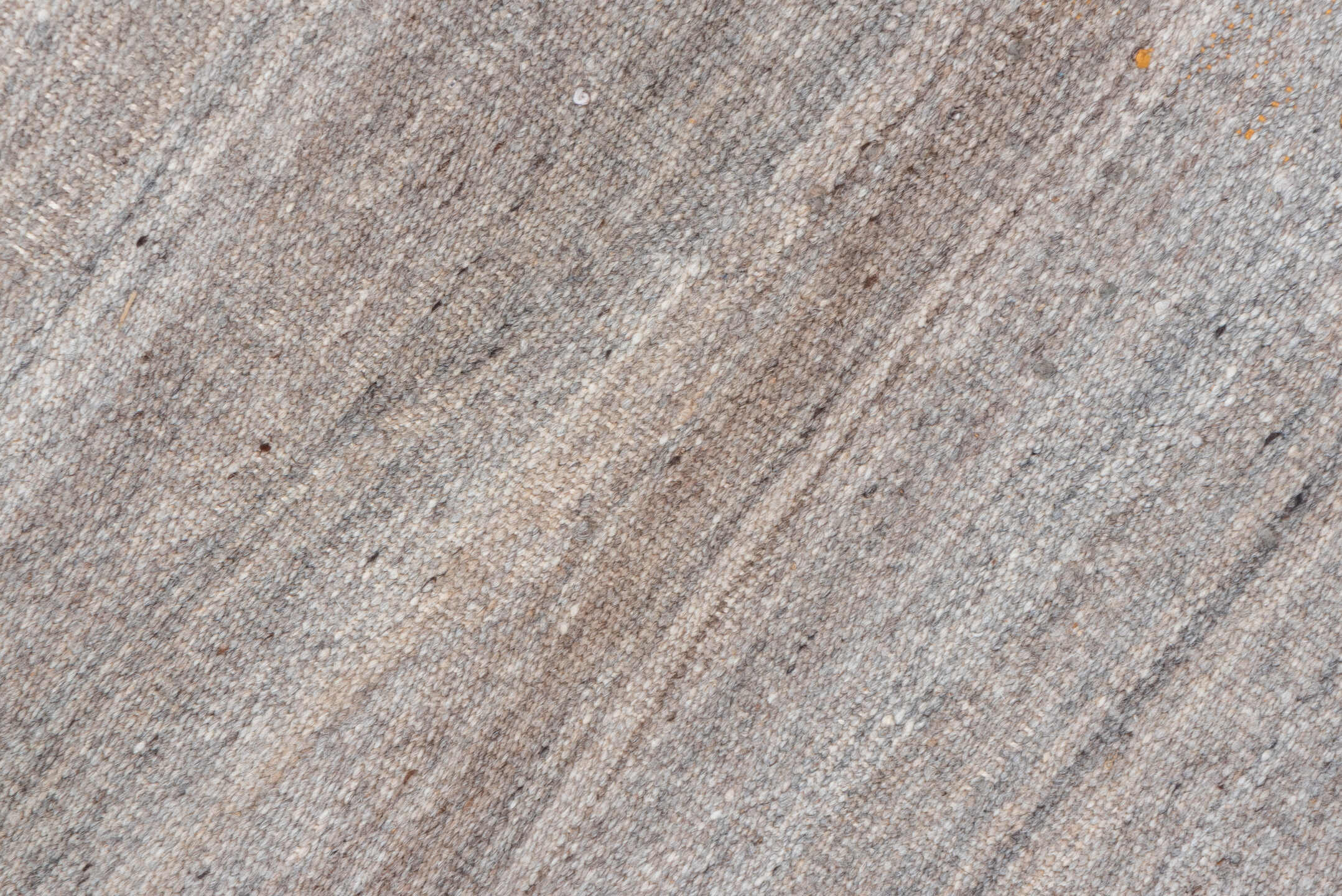 5' x 8' one-of-a-kind handmade vintage Kilim medium size rug. Color palette: brown, gray, light gray, off-white, pink