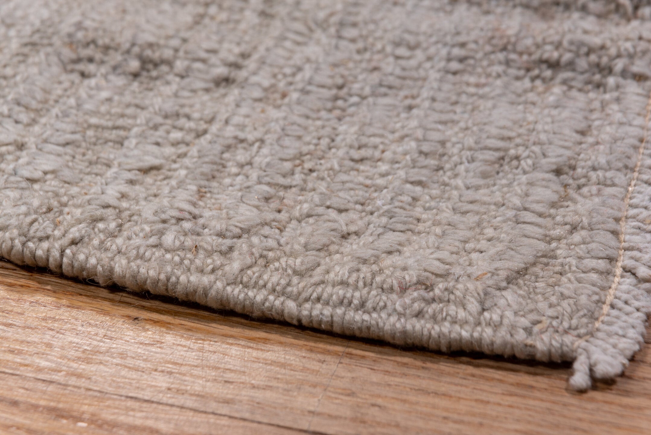 13' x 23' one-of-a-kind handmade vintage Tulu oversize rug. Color palette: ivory, taupe, cream, beige, gray