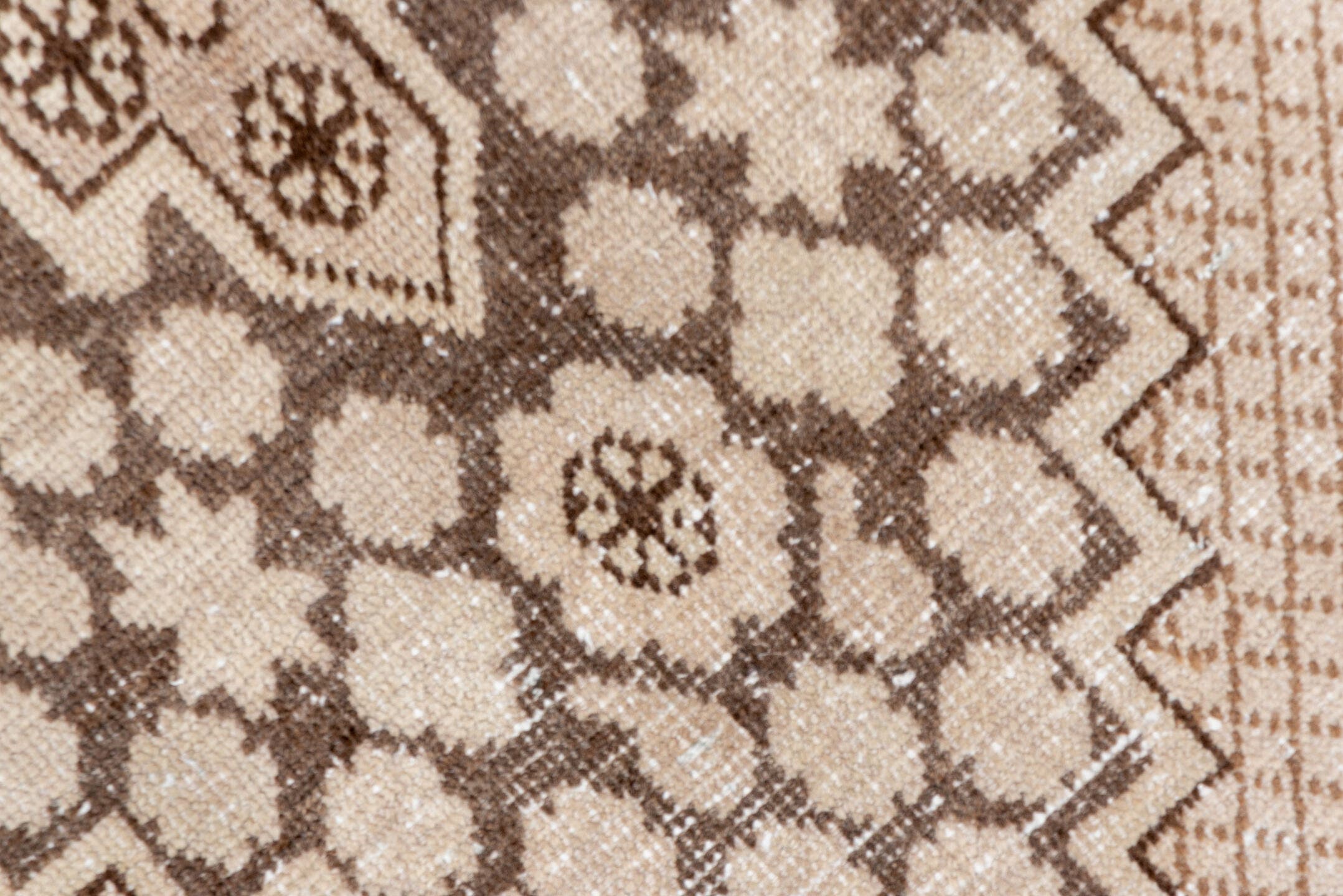 5' x 8' one-of-a-kind handmade antique Khotan medium size rug. Color palette: beige, camel, taupe, ivory, brown, gray