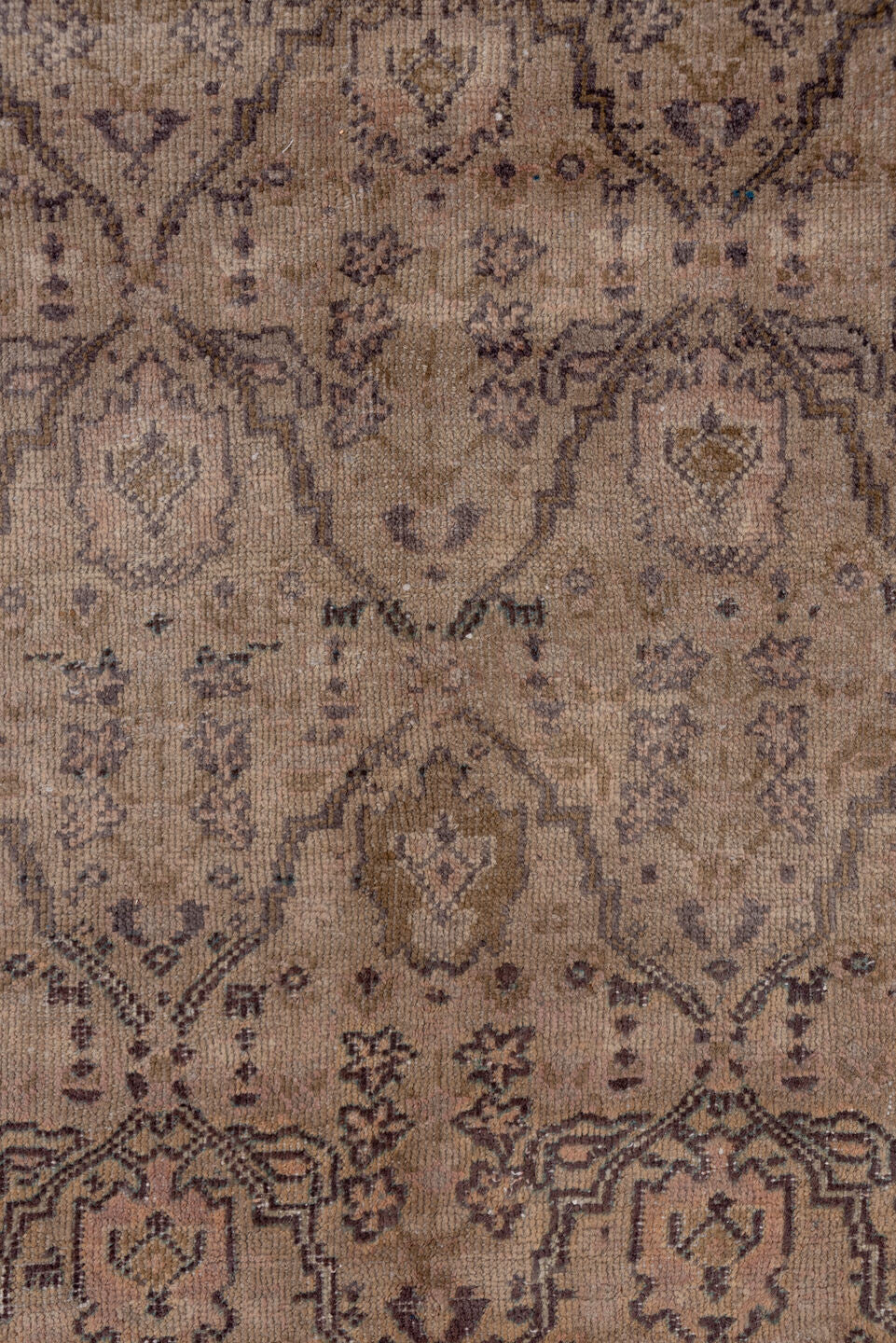 8' x 12' one-of-a-kind handmade antique Sivas large size rug. Color palette: taupe, beige, charcoal, brown, ivory, gray