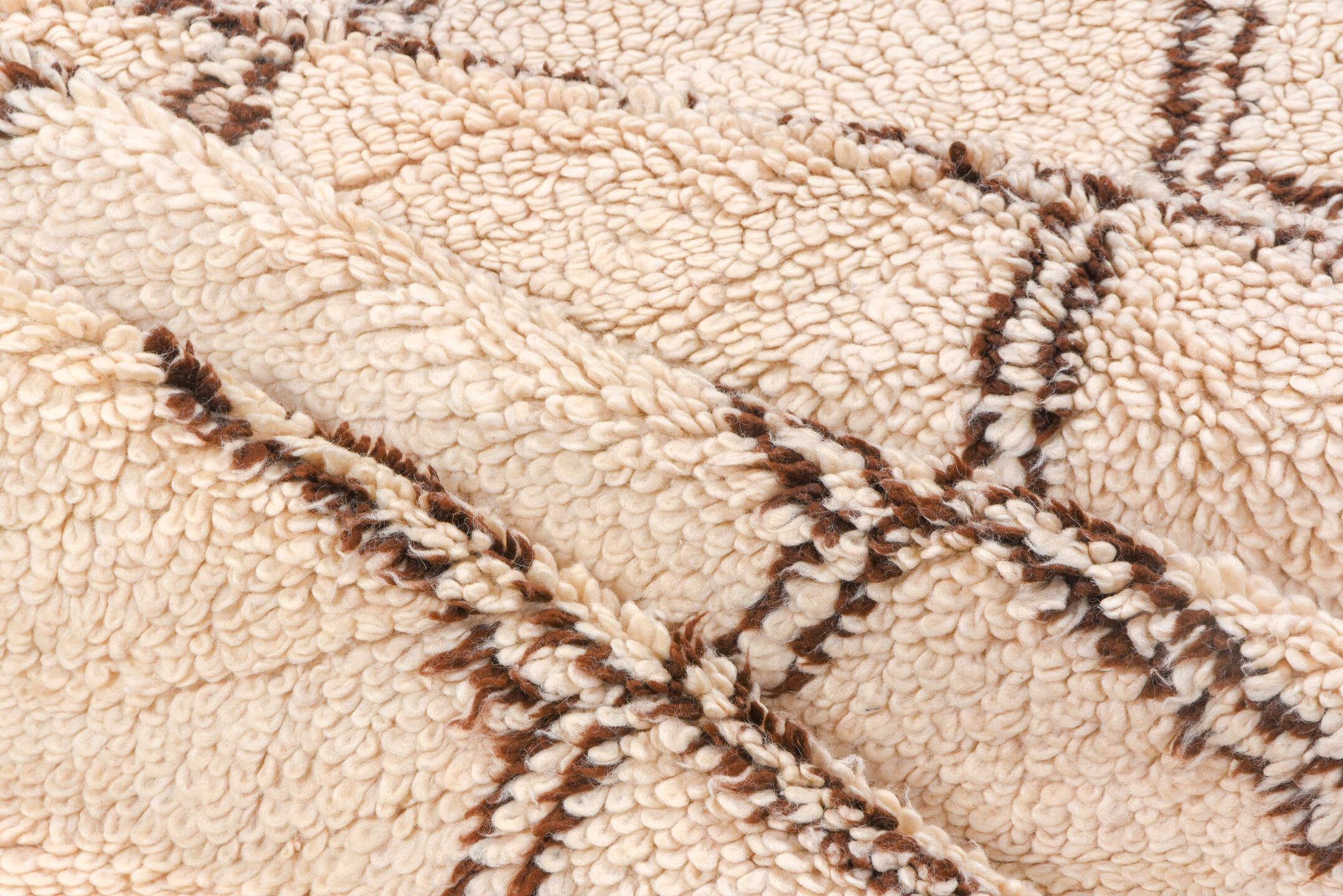 6' x 10' one-of-a-kind handmade antique Moroccan large size rug. Color palette: ivory, brown, camel, beige