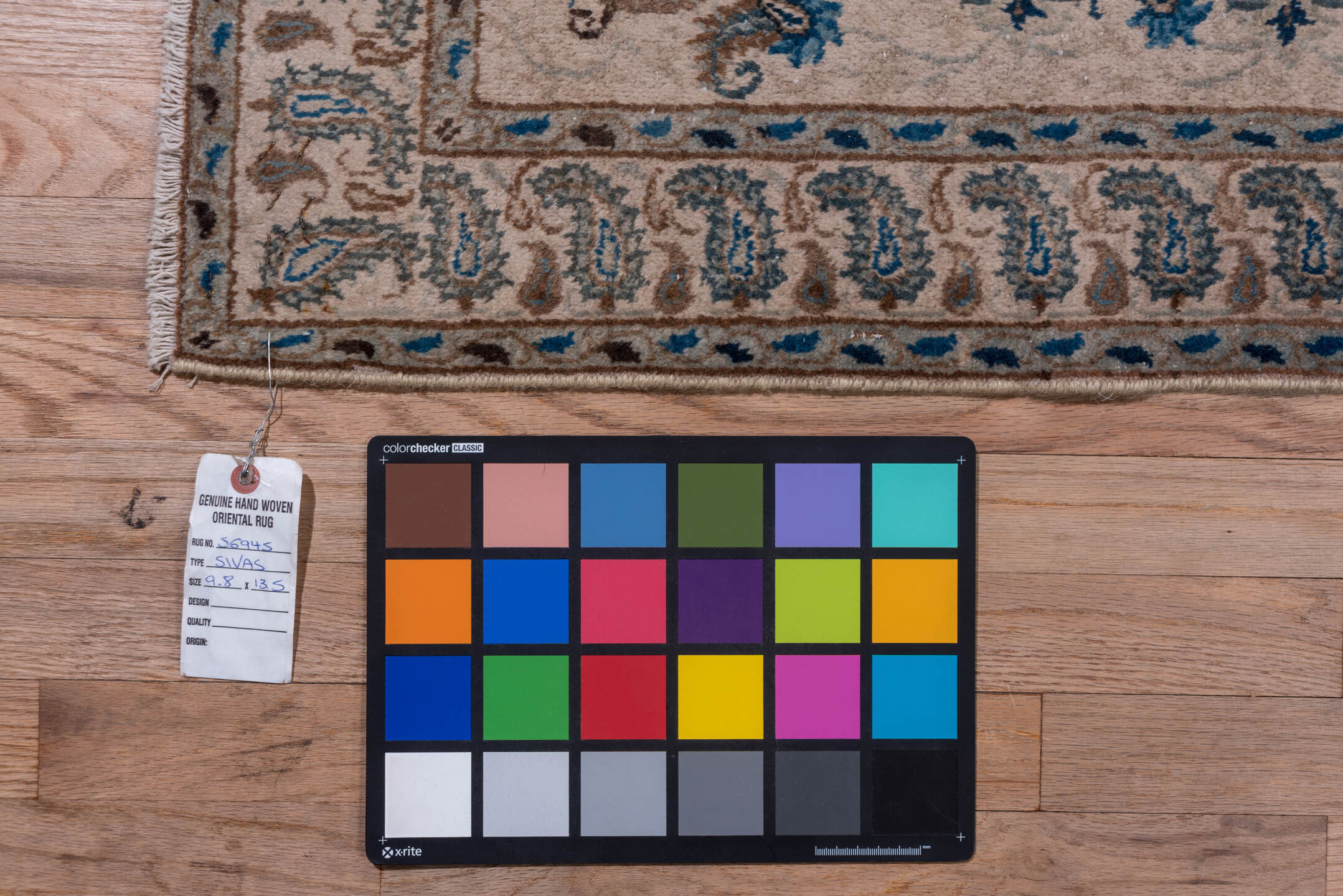 9' x 13' one-of-a-kind handmade vintage Sivas large size rug. Color palette: black, blue, brown, charcoal, dim gray, fiord