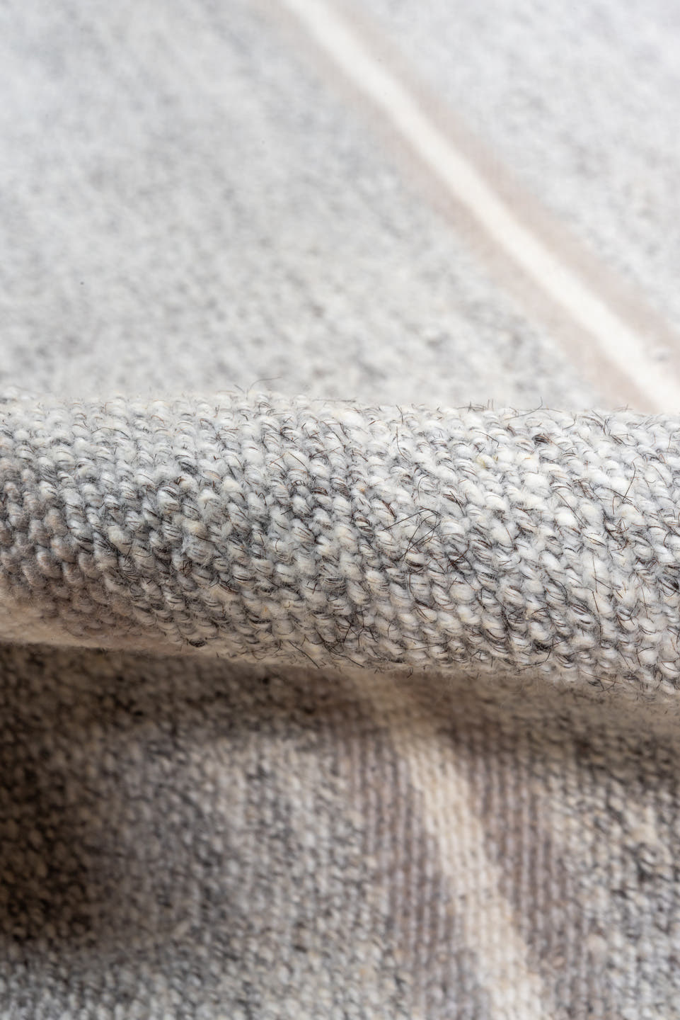 2' x 7' one-of-a-kind handmade antique Flatweave runner rug. Color palette: ivory, light gray, silver, cream, gray
