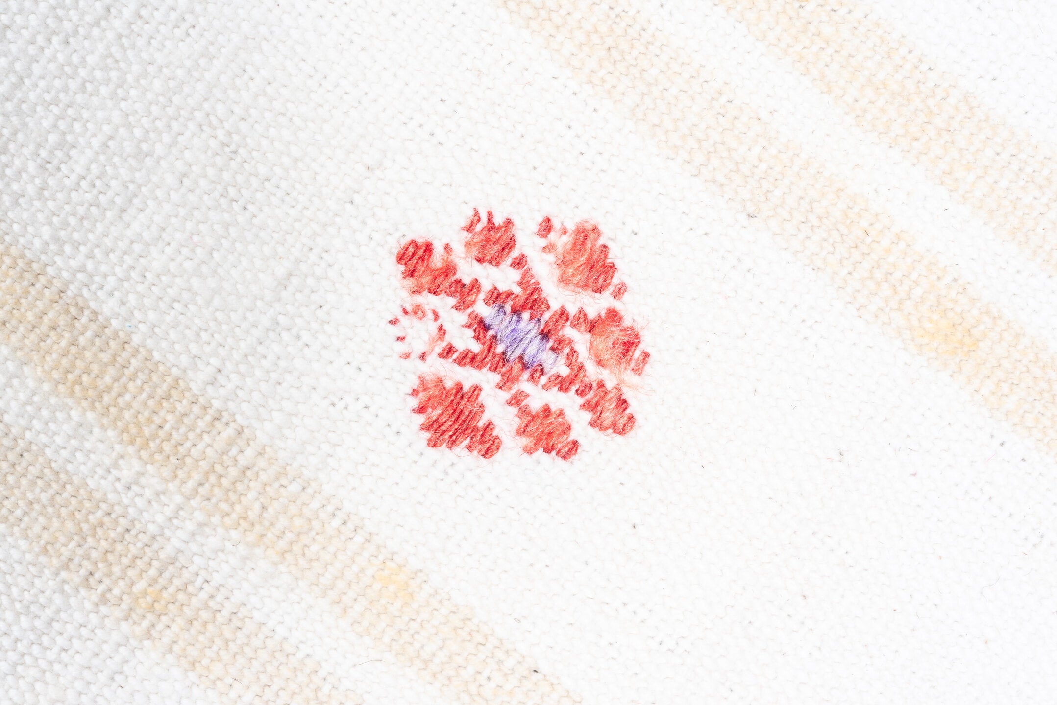 2' x 16' one-of-a-kind handmade vintage Flatweave runner rug. Color palette: brown, gainsboro, gray, light blue, light gray