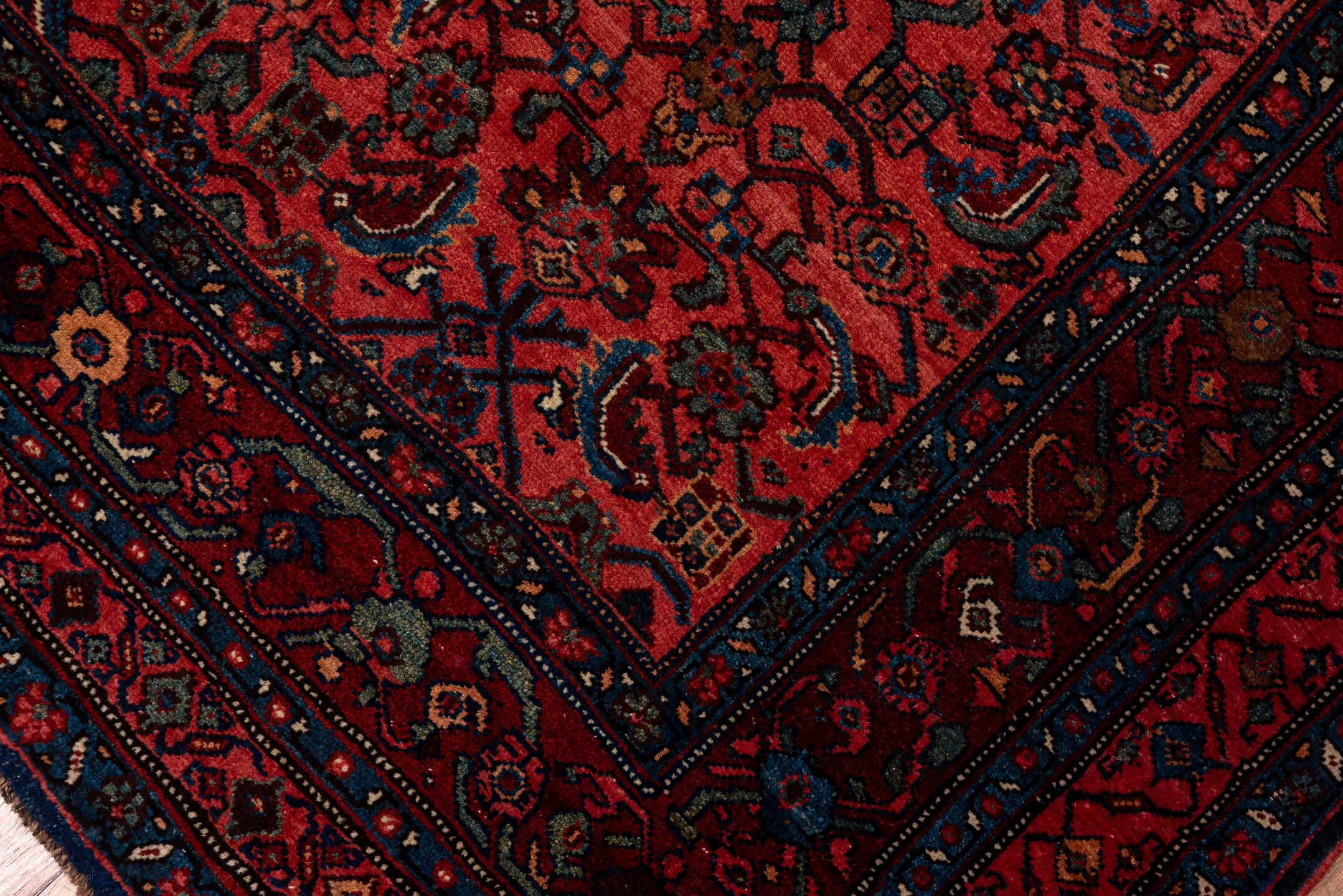 13' x 17' one-of-a-kind handmade vintage Oushak oversize rug. Color palette: terracotta, navy, rust, burgundy, ivory, slate