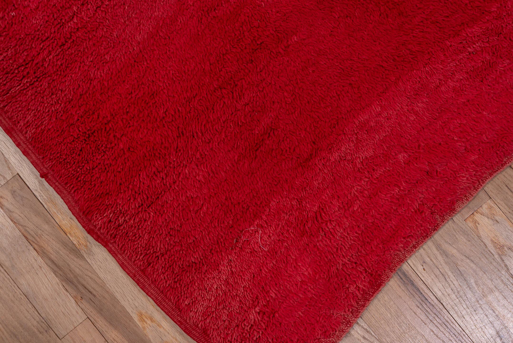 3' x 10' one-of-a-kind handmade vintage Moroccan runner rug. Color palette: crimson, burgundy, ruby, red