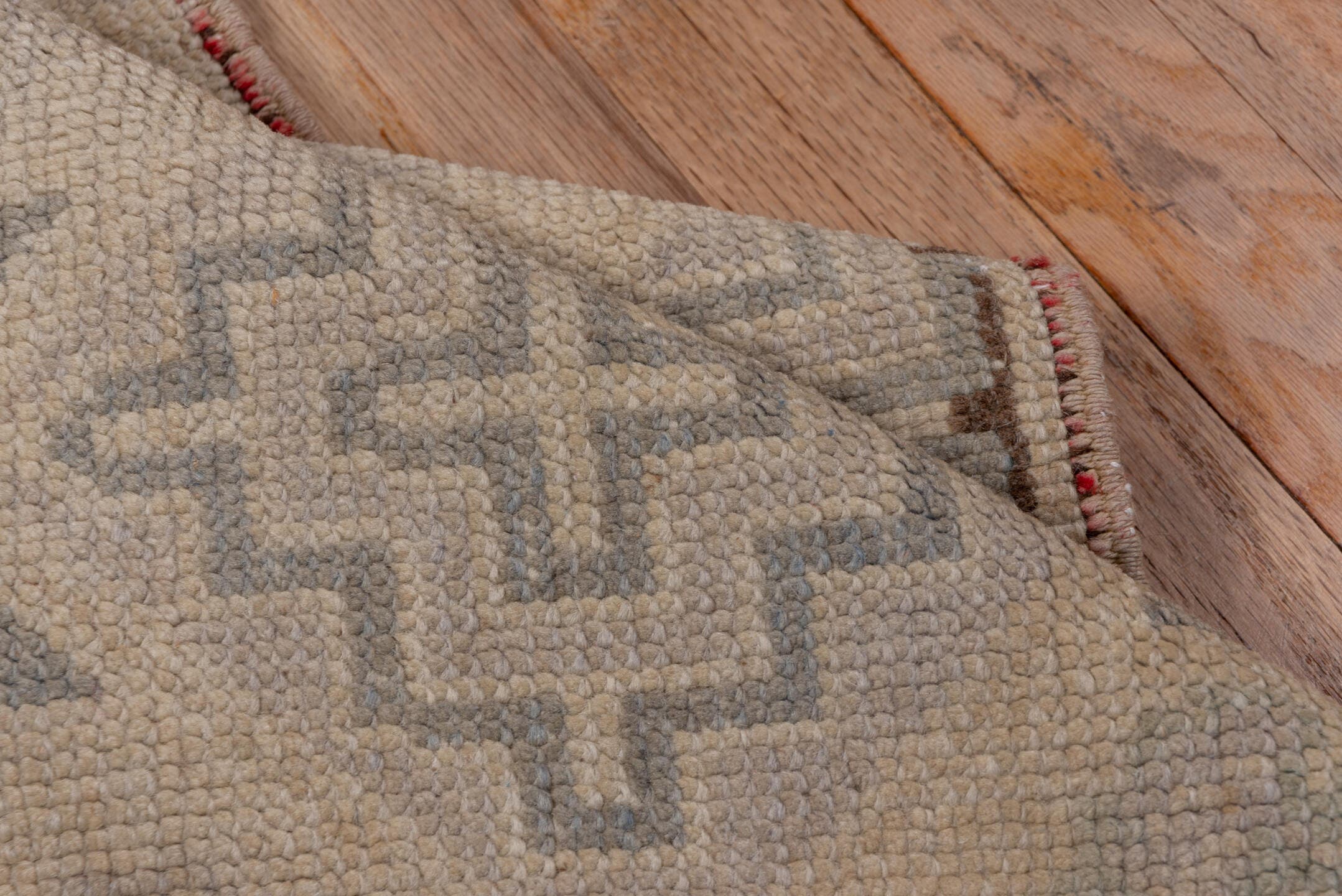2' x 4' one-of-a-kind handmade vintage Oushak small size rug. Color palette: taupe, beige, camel, gray, rose, pink, red