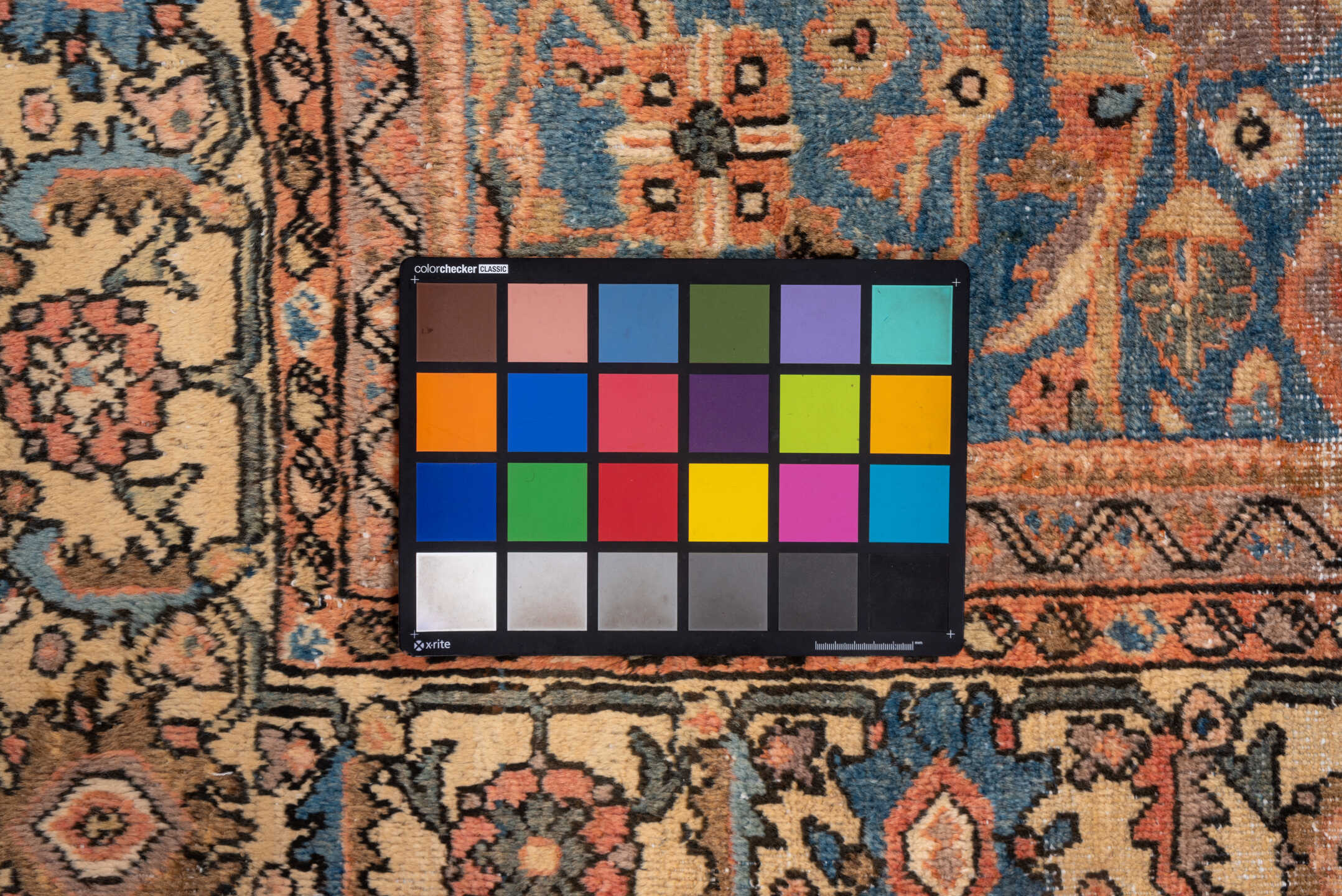 8' x 10' one-of-a-kind handmade vintage Mahal large size rug. Color palette: blue, ivory, terra cotta, taupe, rose, charcoal