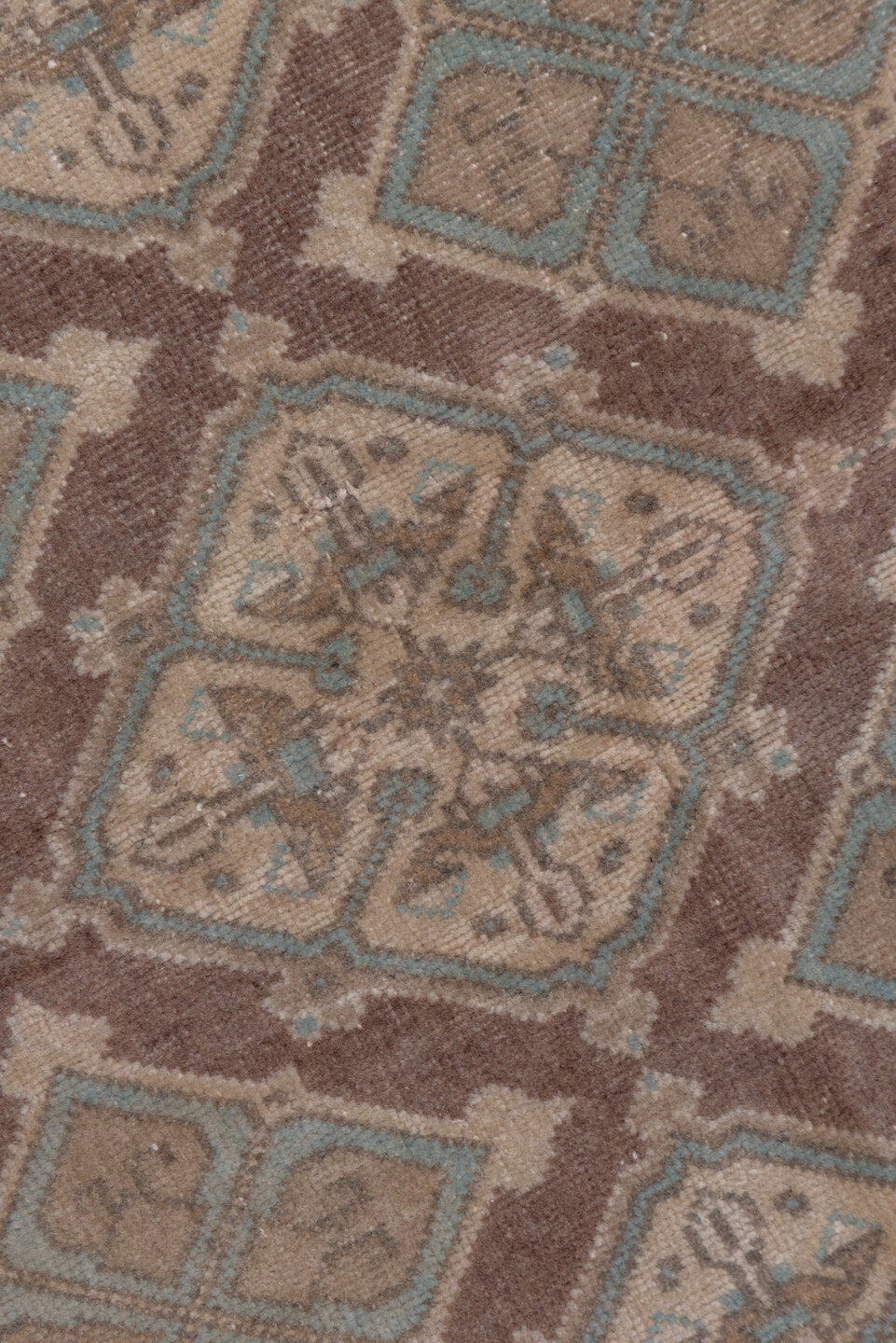 5' x 8' one-of-a-kind handmade vintage Sivas medium size rug. Color palette: taupe, camel, brown, dusty blue, ivory, rose