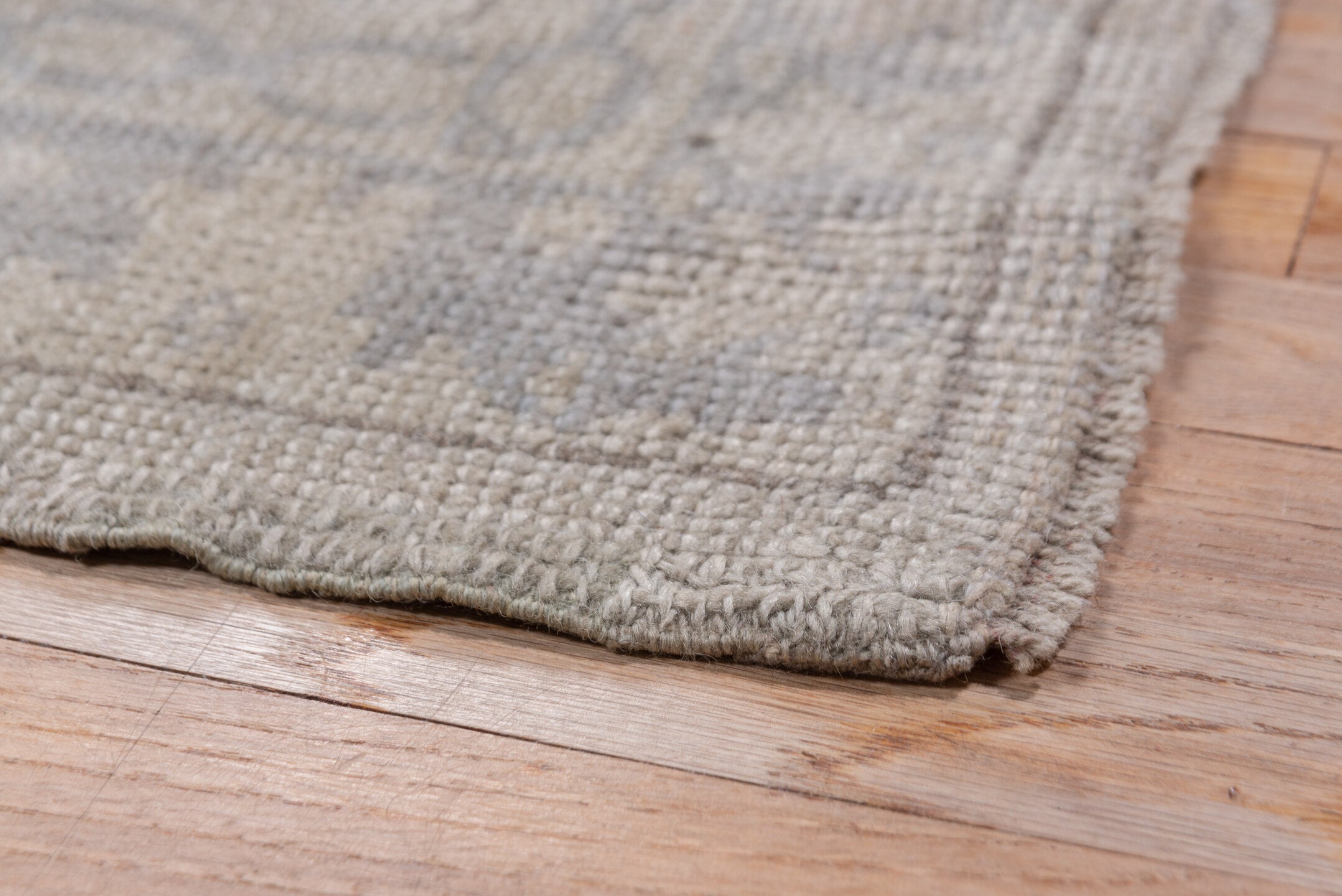 14' x 19' one-of-a-kind handmade antique Oushak oversize rug. Color palette: ivory, beige, taupe, slate, gray, cream