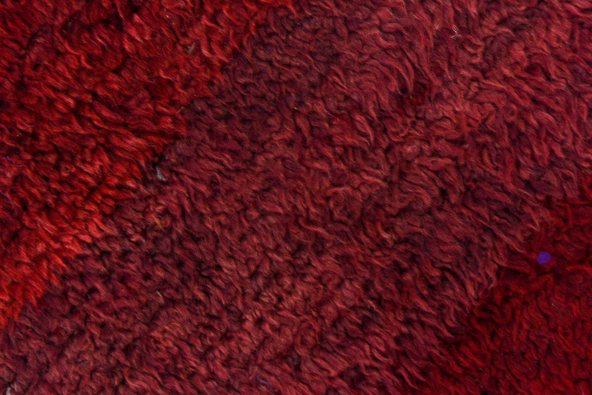 6' x 7' one-of-a-kind handmade vintage Moroccan rug. Color palette: burgundy, crimson, rose, mahogany, wine, red, pink