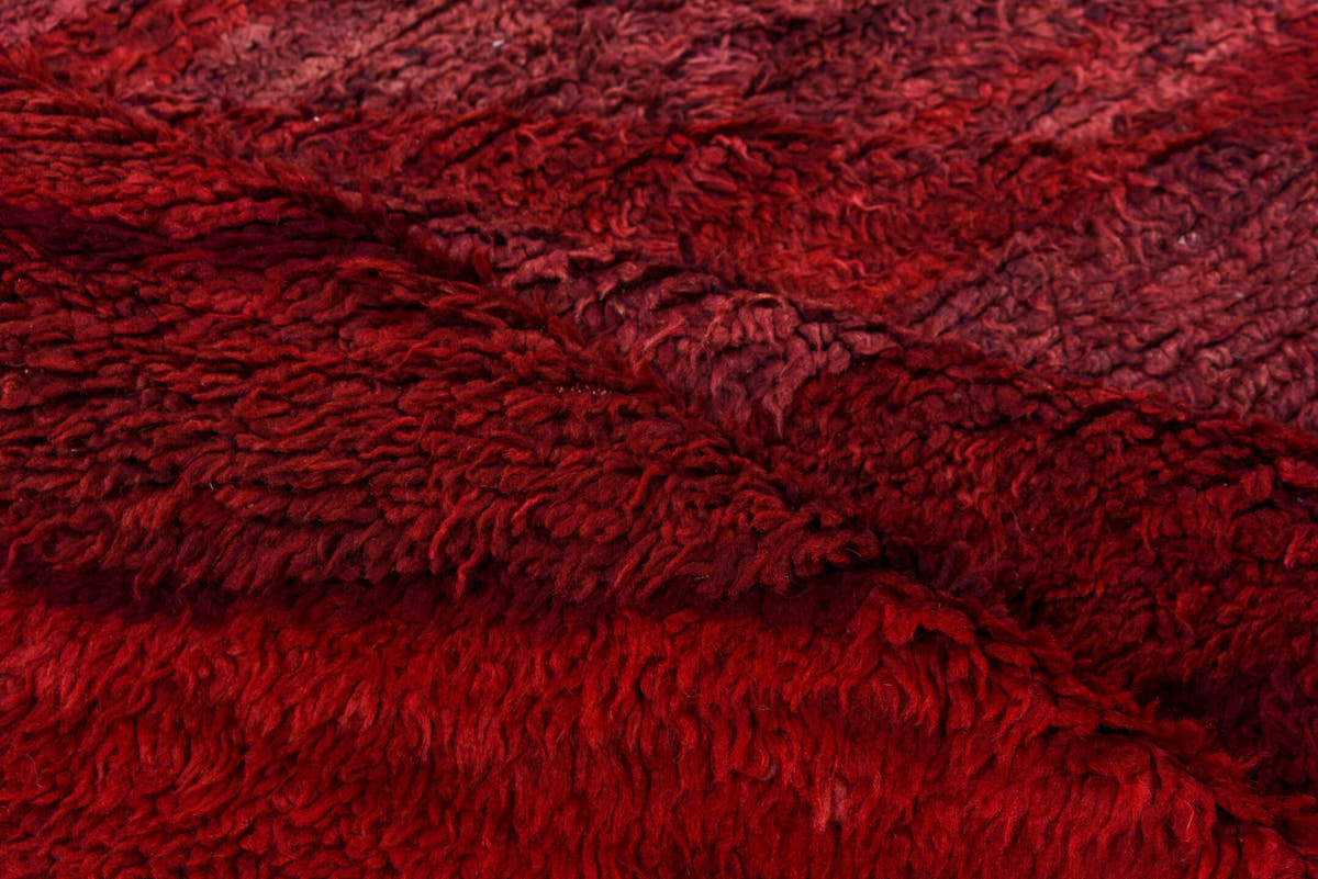 6' x 7' one-of-a-kind handmade vintage Moroccan rug. Color palette: burgundy, crimson, rose, mahogany, wine, red, pink