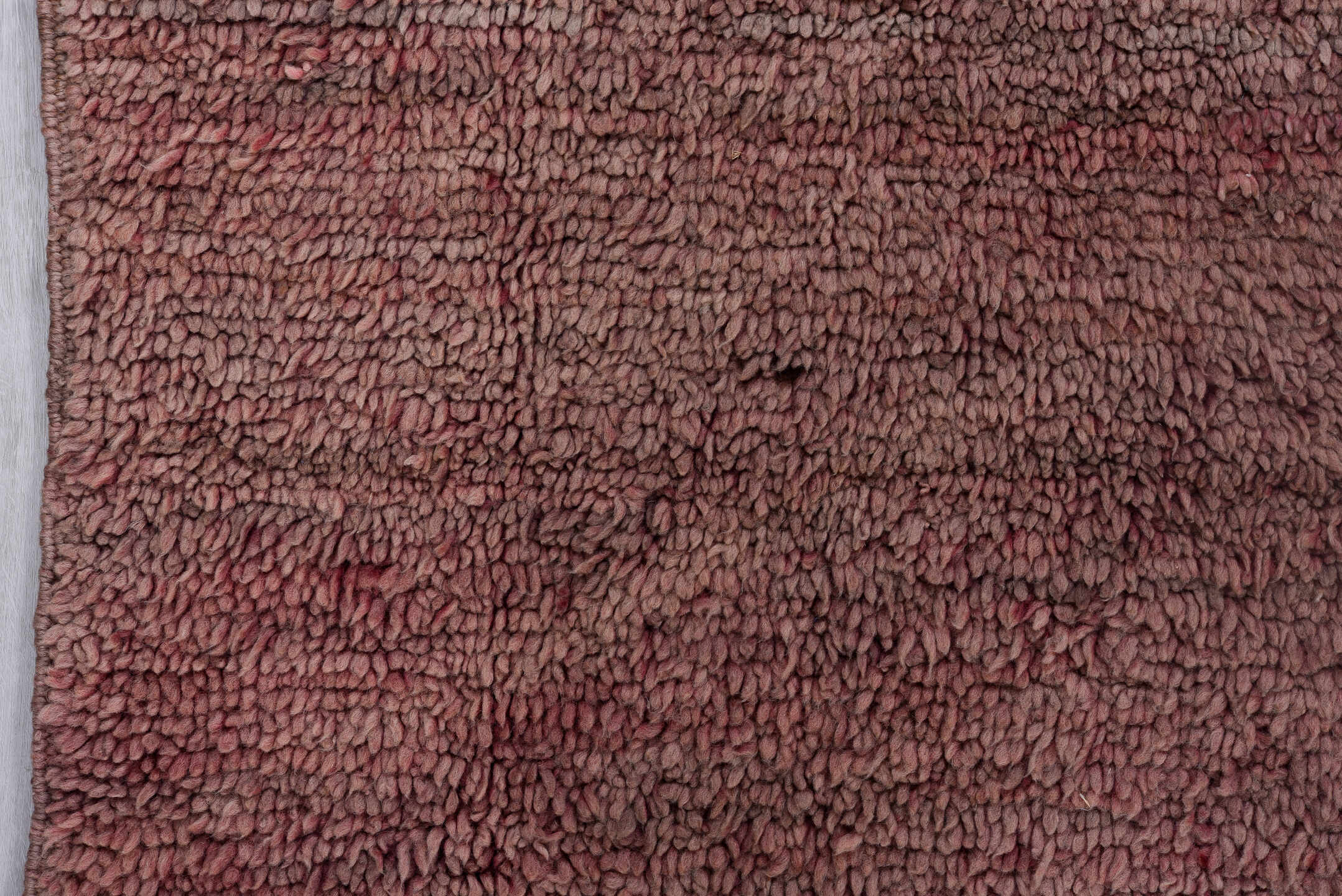 6' x 9' one-of-a-kind handmade antique Moroccan medium size rug. Color palette: dusty rose, mauve, taupe, burgundy, plum
