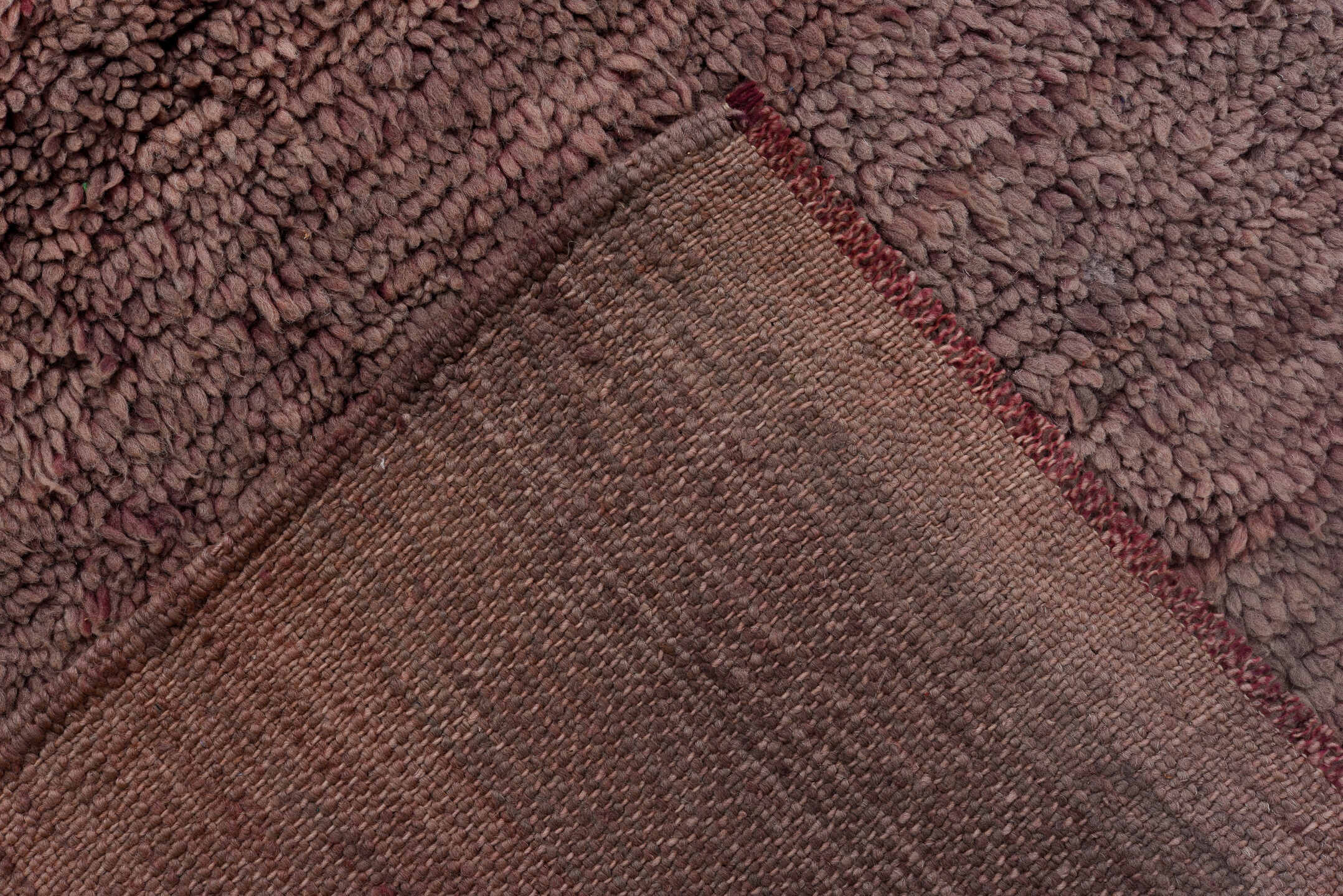 6' x 9' one-of-a-kind handmade antique Moroccan medium size rug. Color palette: dusty rose, mauve, taupe, burgundy, plum