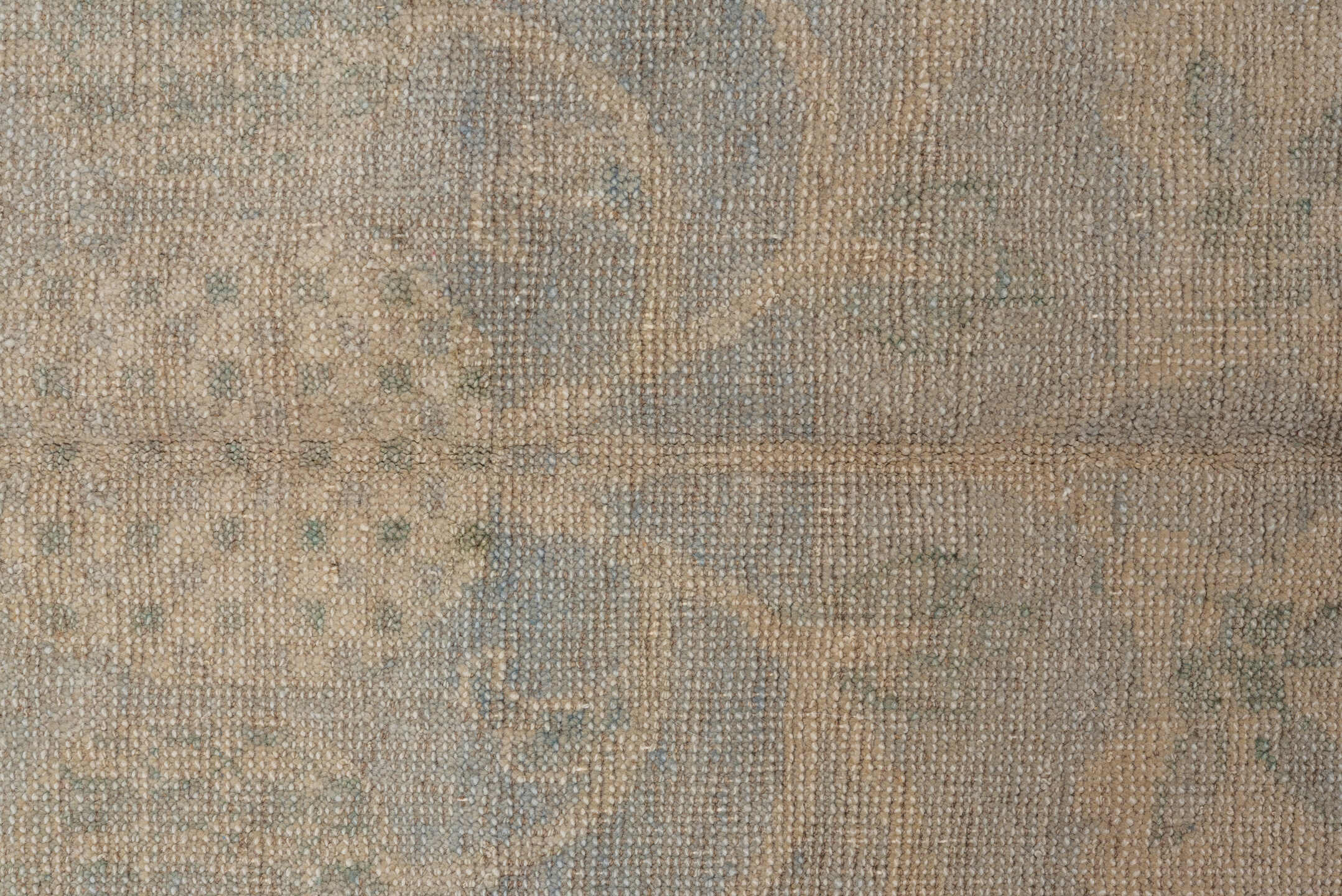 5' x 7' one-of-a-kind handmade vintage Khotan rug. Color palette: beige, ivory, pale blue, taupe, sage, light blue, gray