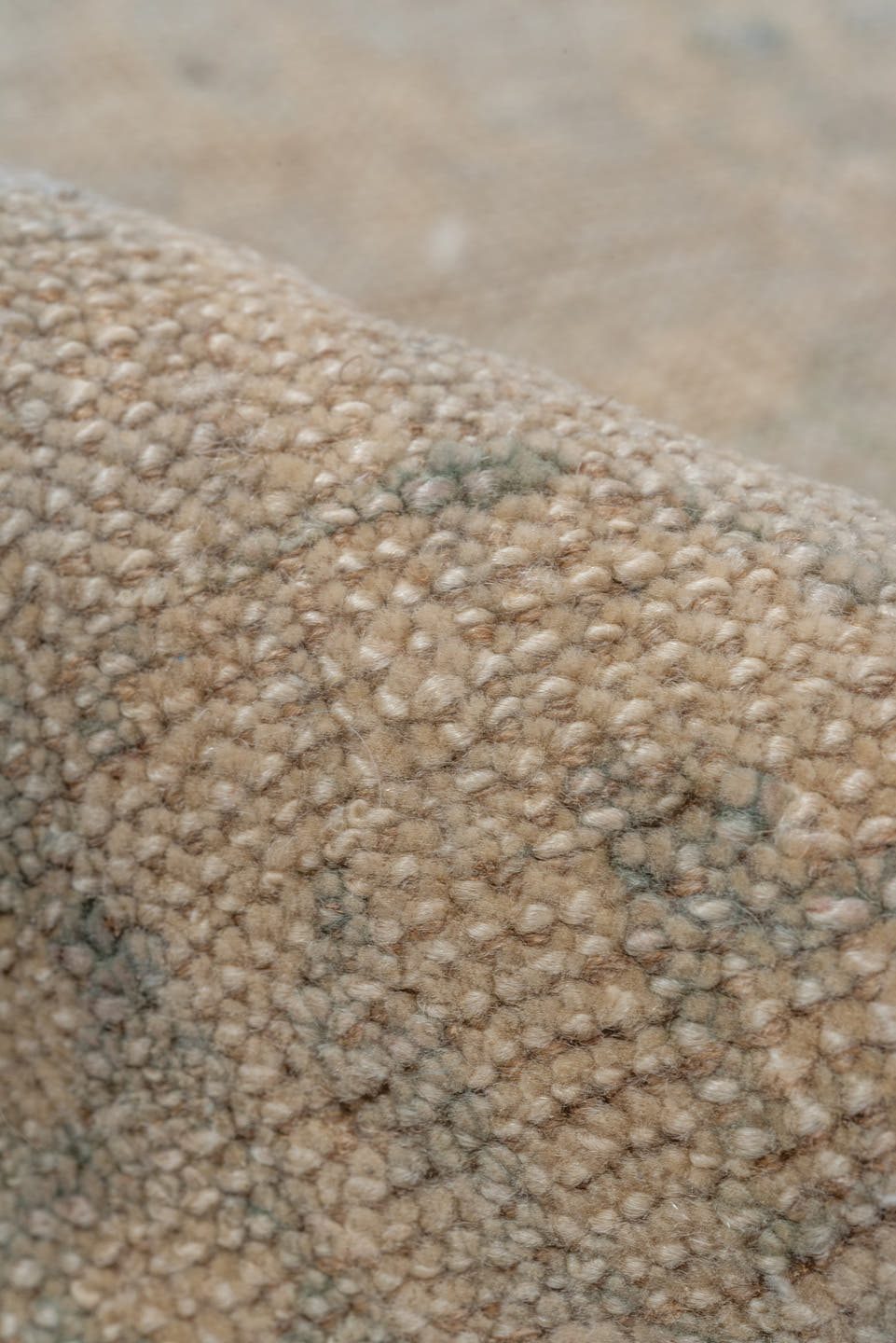 5' x 7' one-of-a-kind handmade vintage Khotan rug. Color palette: beige, ivory, pale blue, taupe, sage, light blue, gray