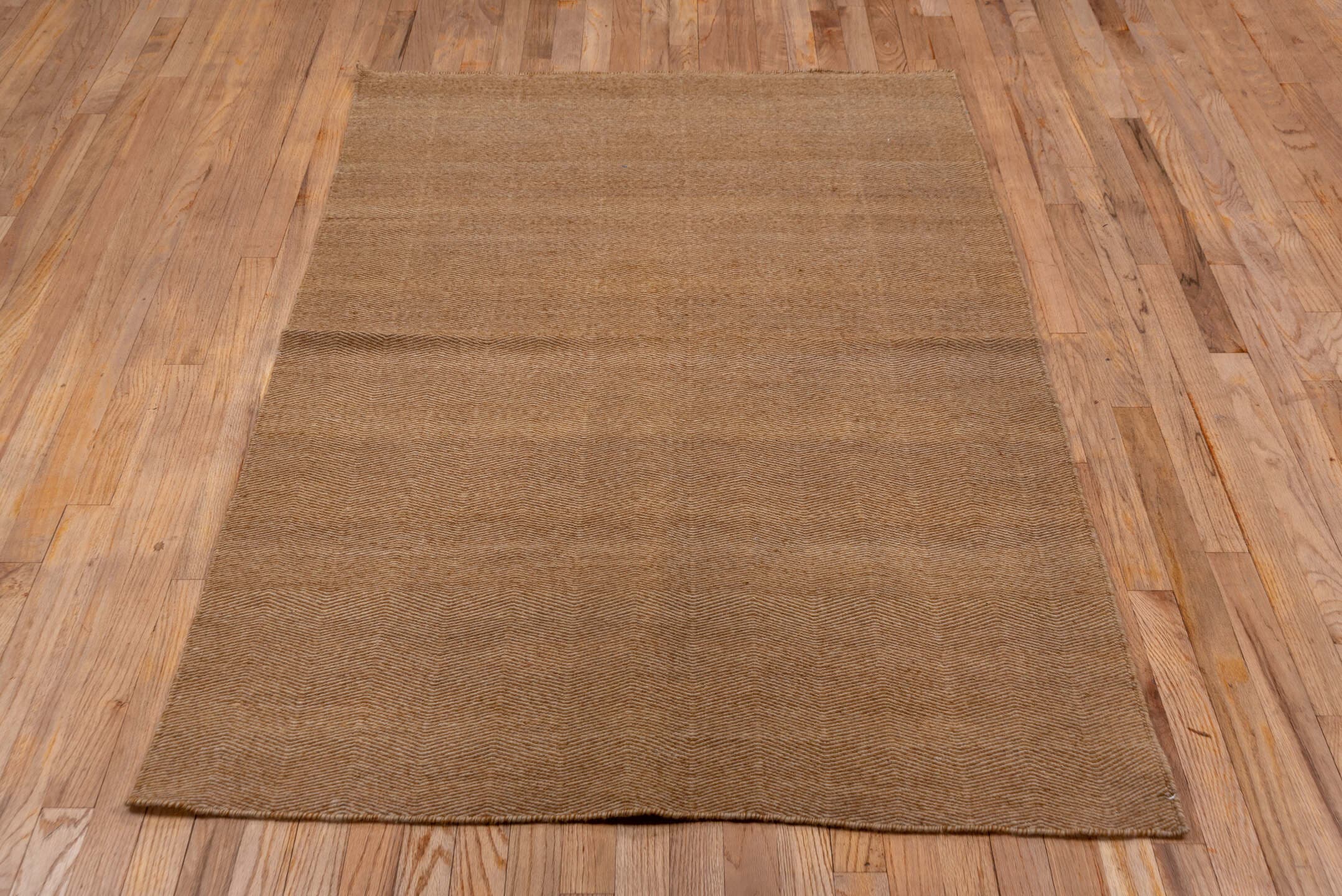3' x 5' one-of-a-kind handmade vintage Kilim small size rug. Color palette: camel, taupe, brown, beige, gray