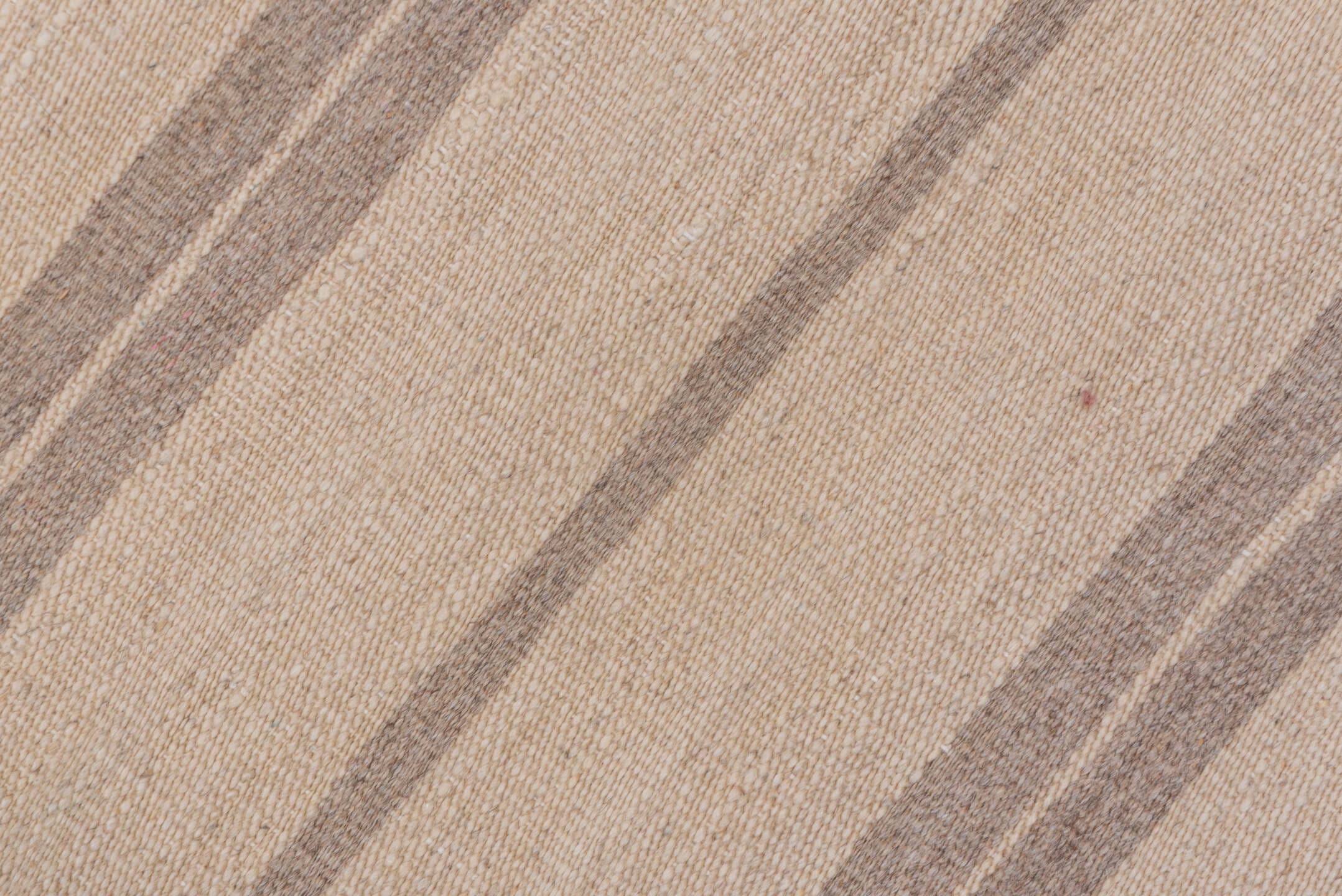 5' x 8' one-of-a-kind handmade vintage Kilim medium size rug. Color palette: ivory, taupe, gray, cream, beige