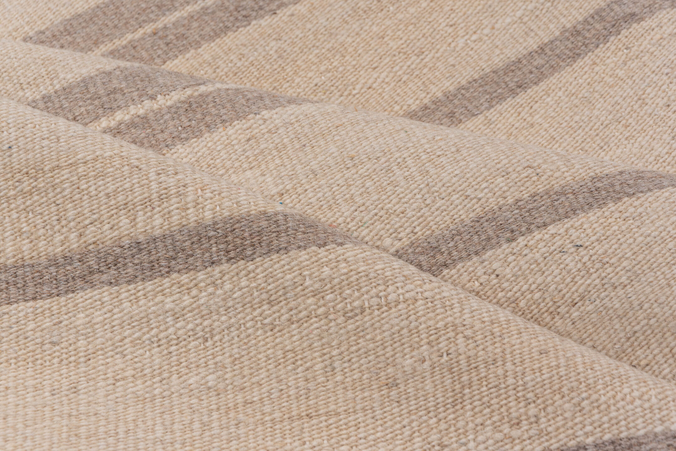 5' x 8' one-of-a-kind handmade vintage Kilim medium size rug. Color palette: ivory, taupe, gray, cream, beige