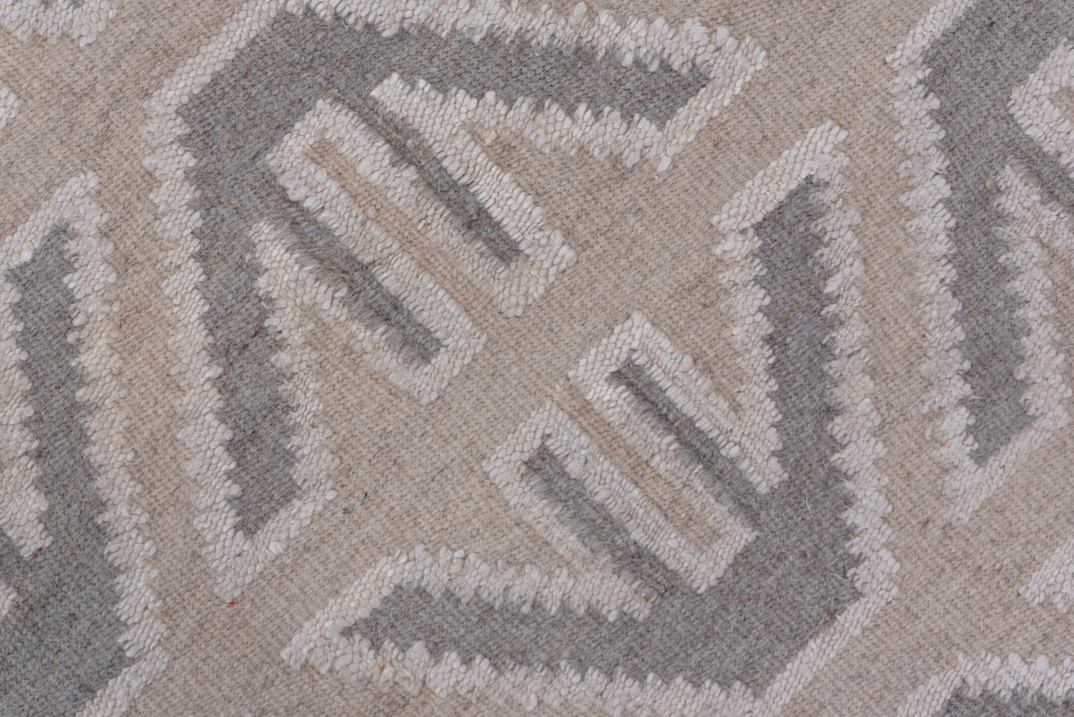 4' x 6' one-of-a-kind handmade vintage Kilim small size rug. Color palette: taupe, ivory, gray, cream, beige