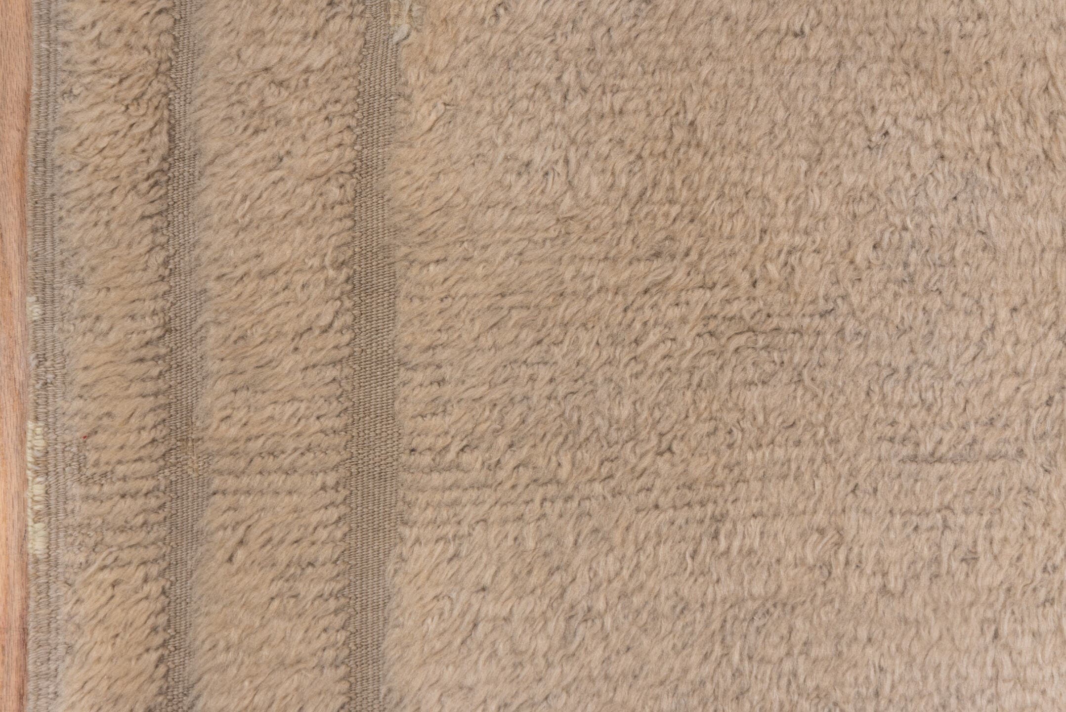 3' x 5' one-of-a-kind handmade vintage Tulu small size rug. Color palette: ivory, cream, taupe, beige, gray
