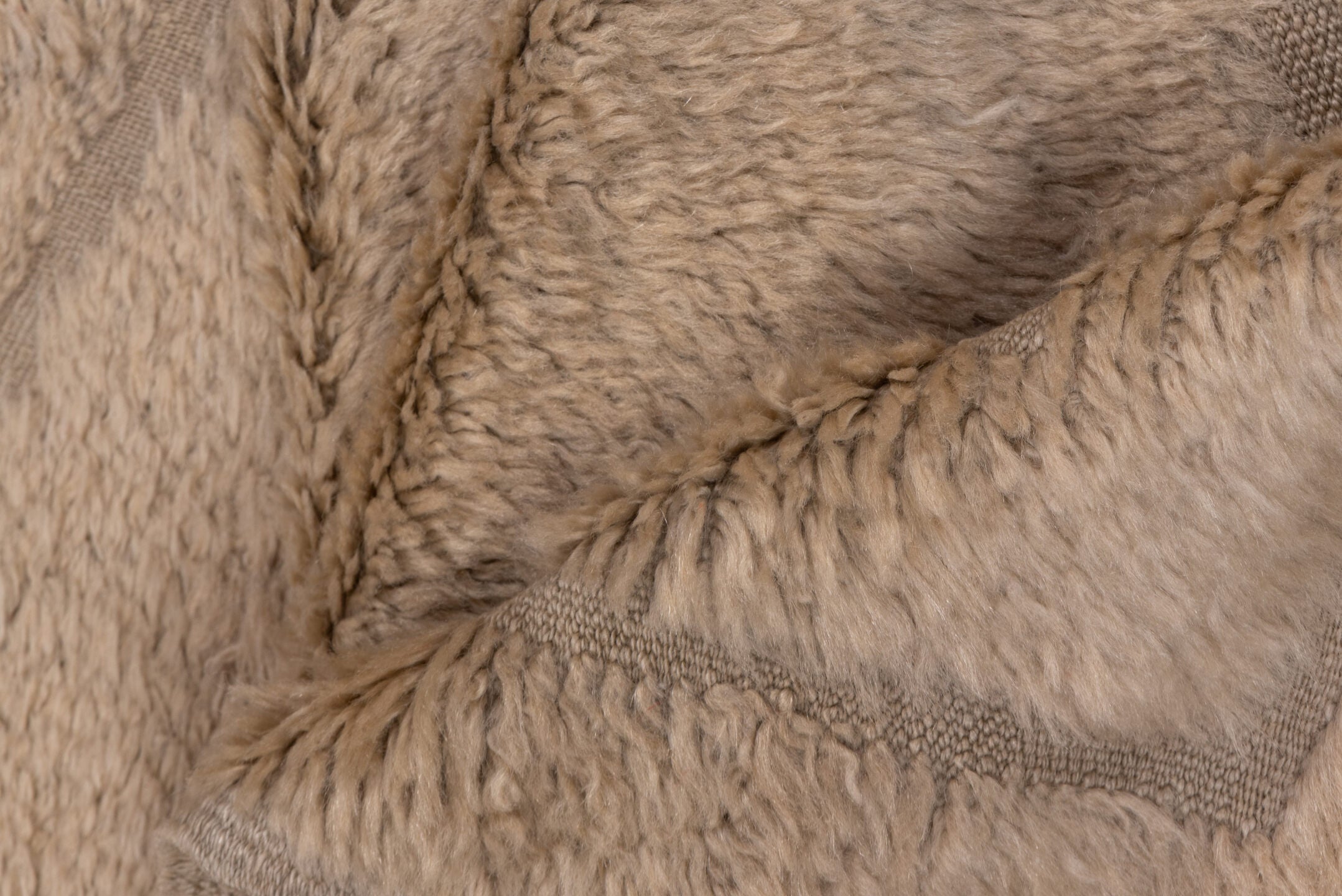 3' x 5' one-of-a-kind handmade vintage Tulu small size rug. Color palette: brown, gray, light gray, off-white, pink, snow