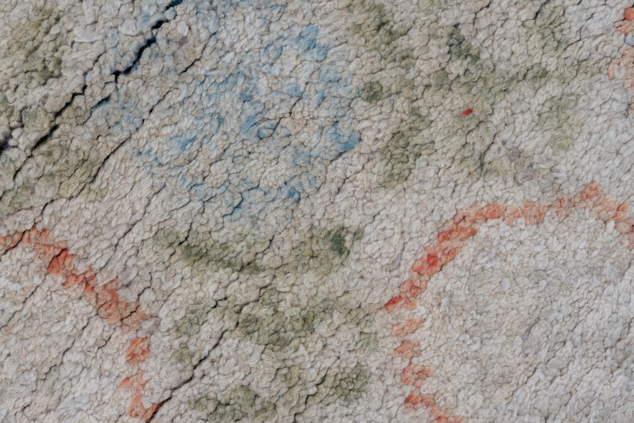 4' x 6' one-of-a-kind handmade vintage Cotton Agra small size rug. Color palette: brown, gainsboro, gray, light blue